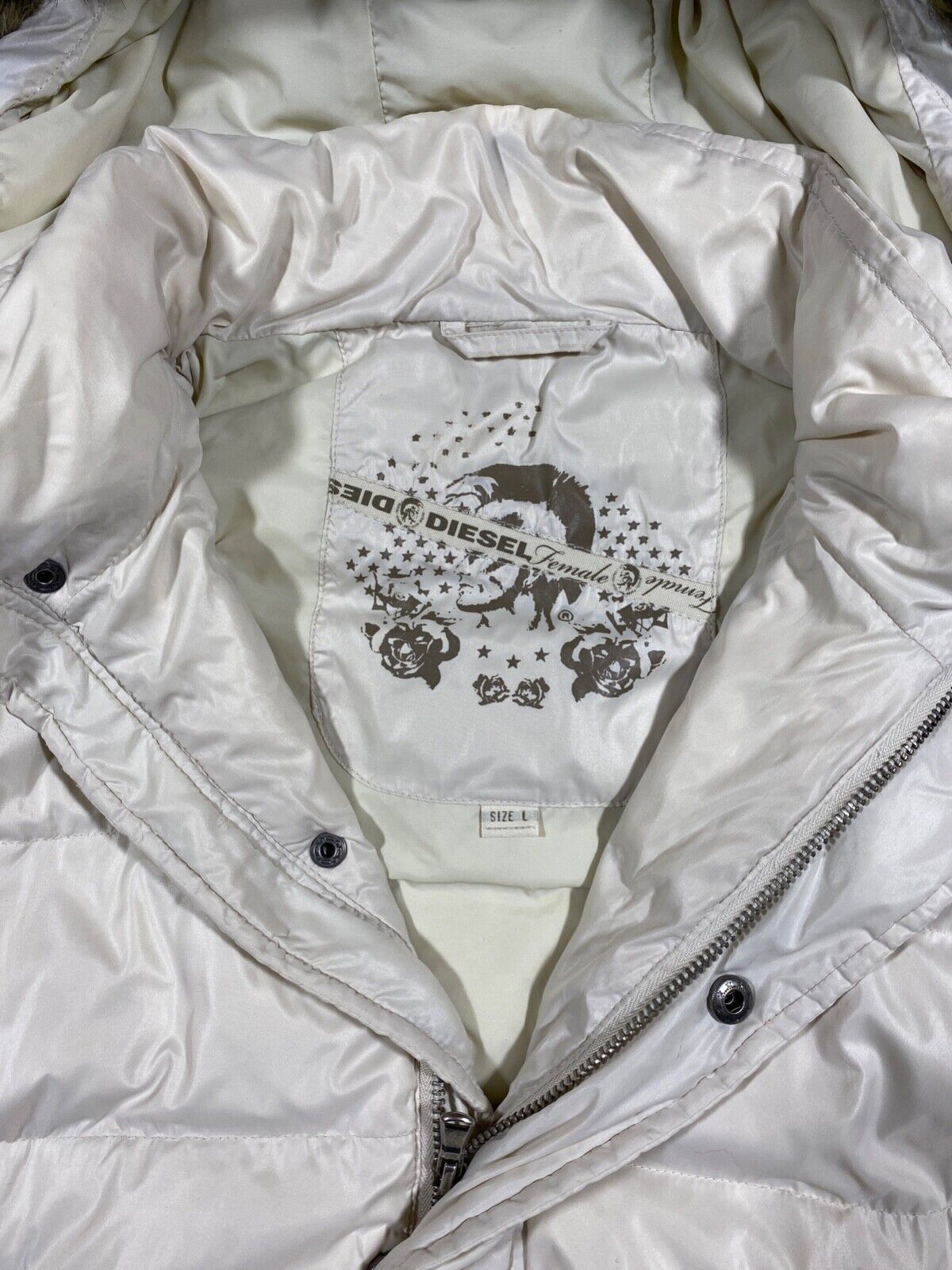 Diesel Diesel Jacket Down Women’s Ivory Bomber Size L Size L / US 10 / IT 46 - 7 Thumbnail
