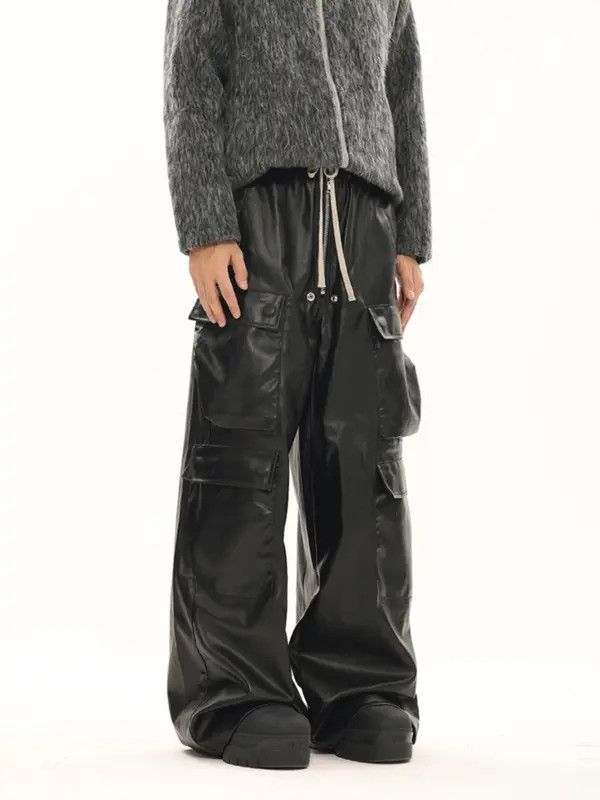 VIBE Baggy Leather Jeans Size US 32 / EU 48 - 8 Thumbnail