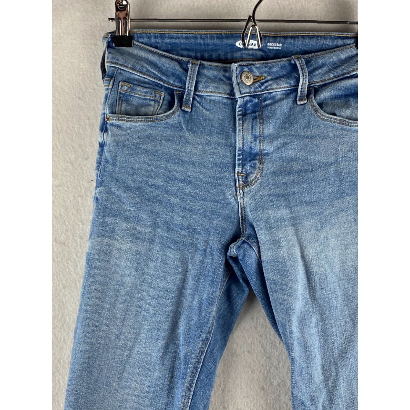 Old Navy Old Navy Rockstar Super Skinny Jeans Womens 00 Blue Stretch Denim Light Wash Size 24" / US 00 / IT 34 - 3 Thumbnail