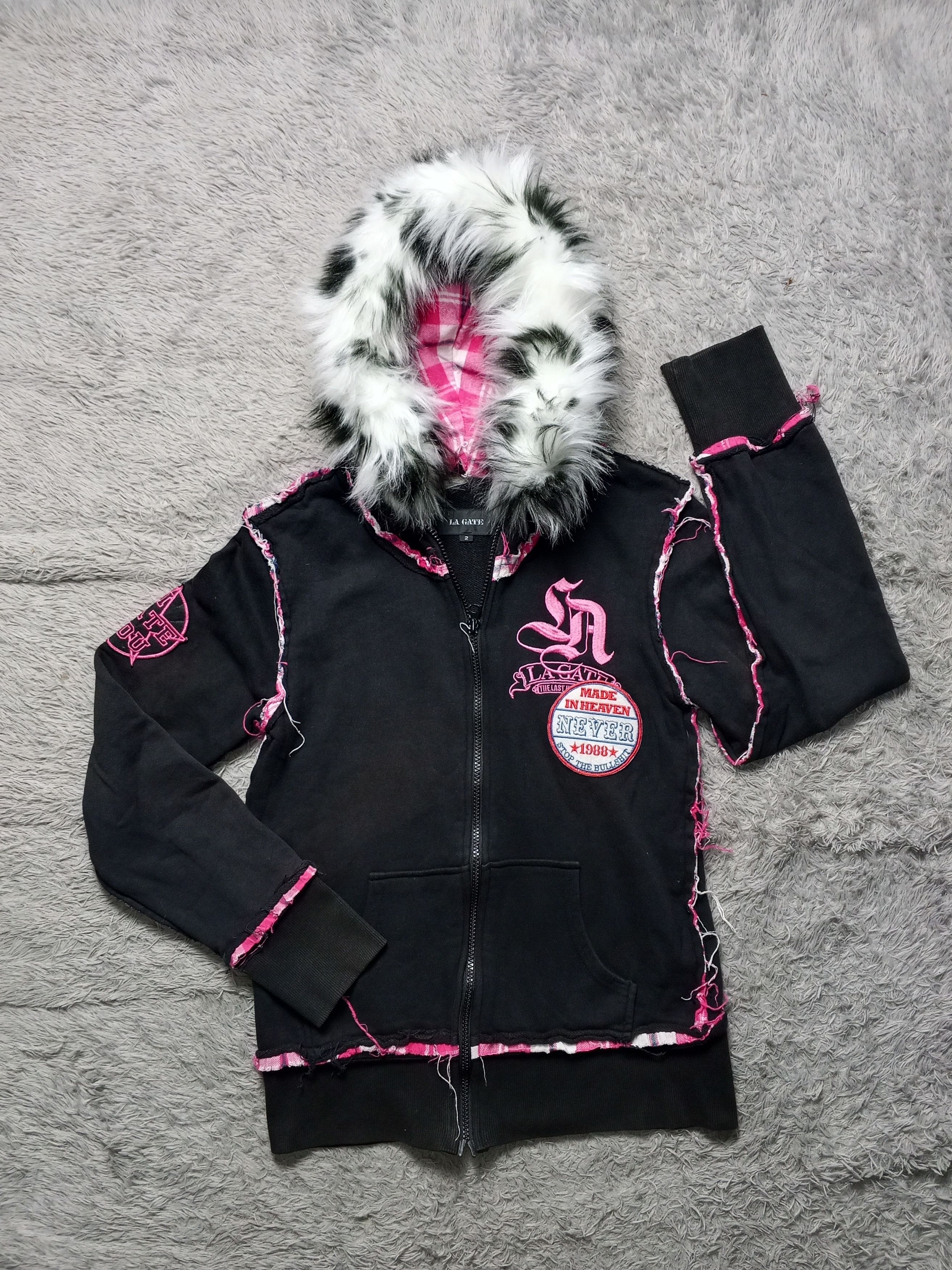 Japanese Brand Gorpcore Punk Style Faux Fur Hoodie La Gate Japan Size US M / EU 48-50 / 2 - 2 Thumbnail