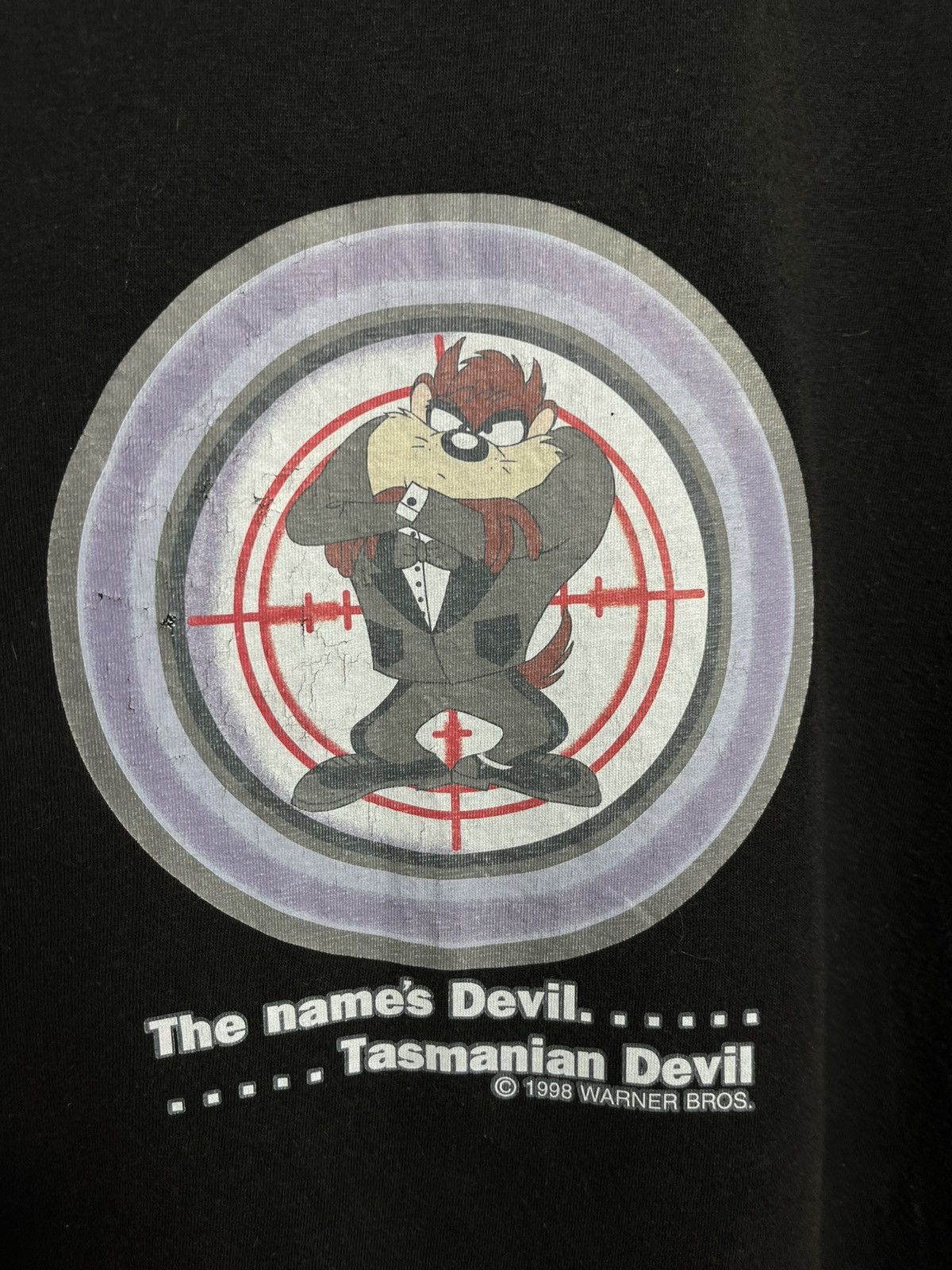 Warner Bros Looney Tunes Black Tasmanian Devil 1998 Purpose James Bond Size US XL / EU 56 / 4 - 5 Thumbnail