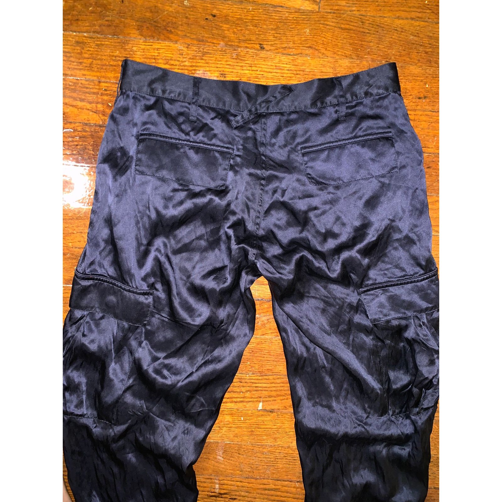 Joie × Vintage Joie Black Silk Cargo Pants Womens Size 28 Y2K Parachute Size 28" / US 6 / IT 42 - 2 Thumbnail