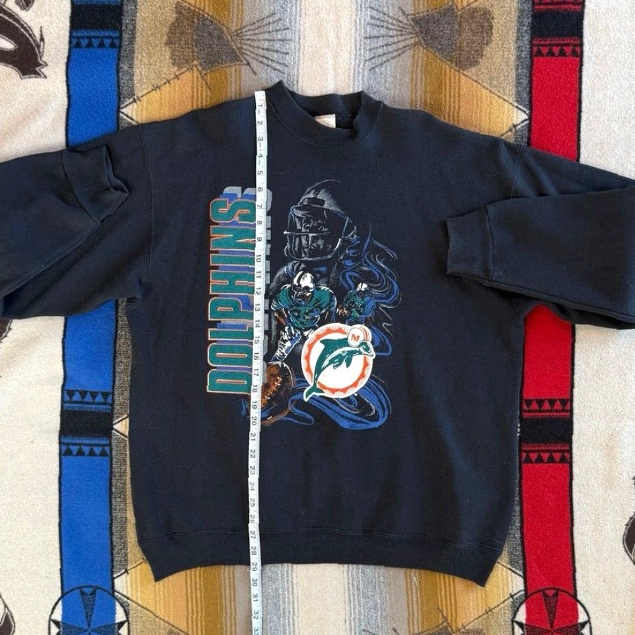 NFL VINTAGE Miami Dolphins Crewneck Sweatshirt NFL Football USA Made XL Black Men Sweatshirt 90s Sports NFL Football Size US XL / EU 56 / 4 - 6 Thumbnail