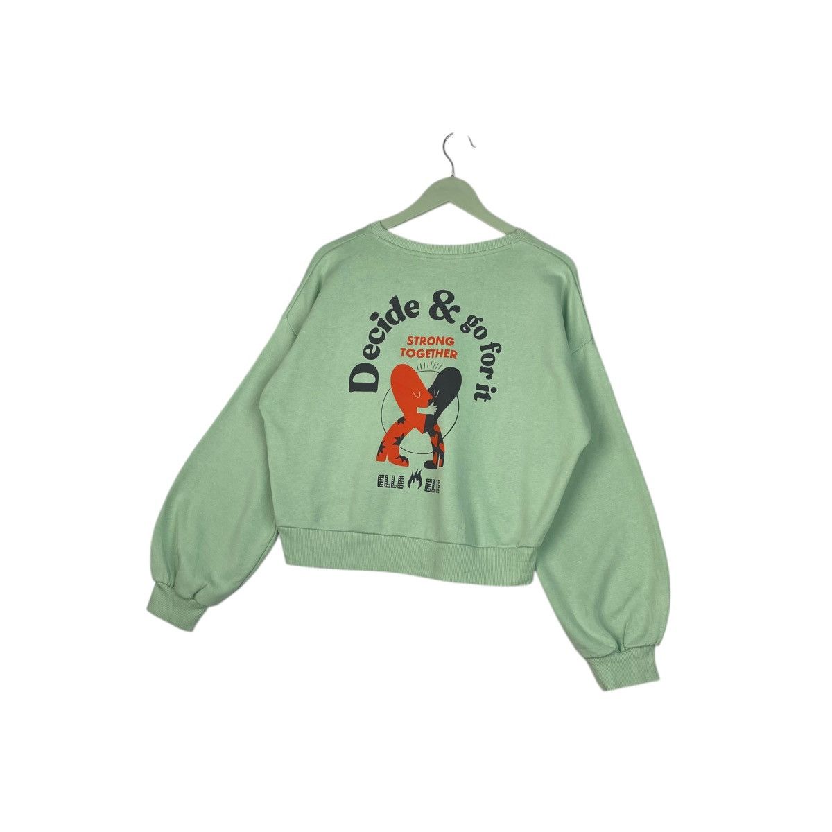Designer × Vintage Vintage Elle & Gu Embroidered Crewneck Sweatshirt Green Size L / US 10 / IT 46 - 8 Thumbnail