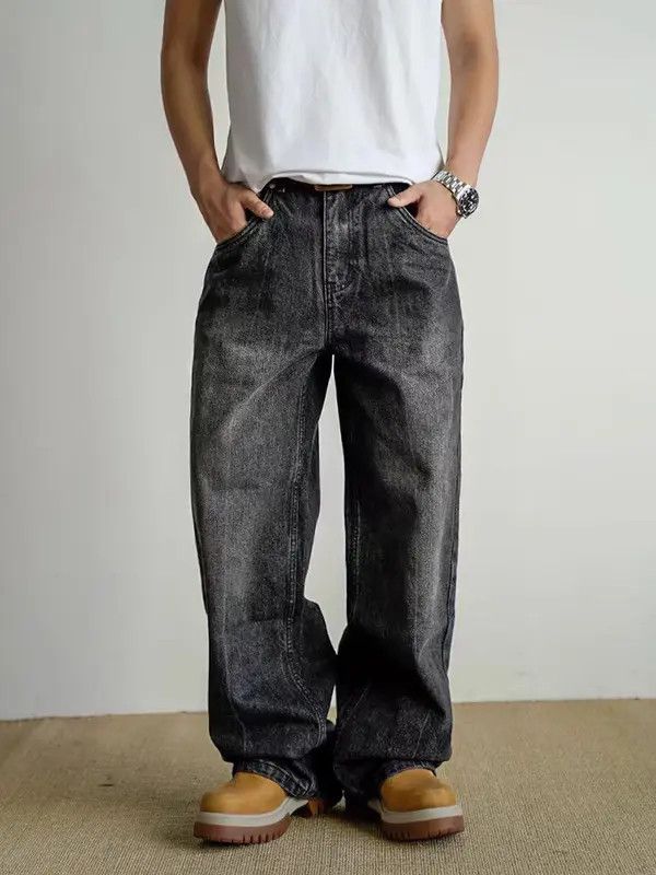 VIBE Washed Baggy Denim Jeans Size US 32 / EU 48 - 6 Thumbnail