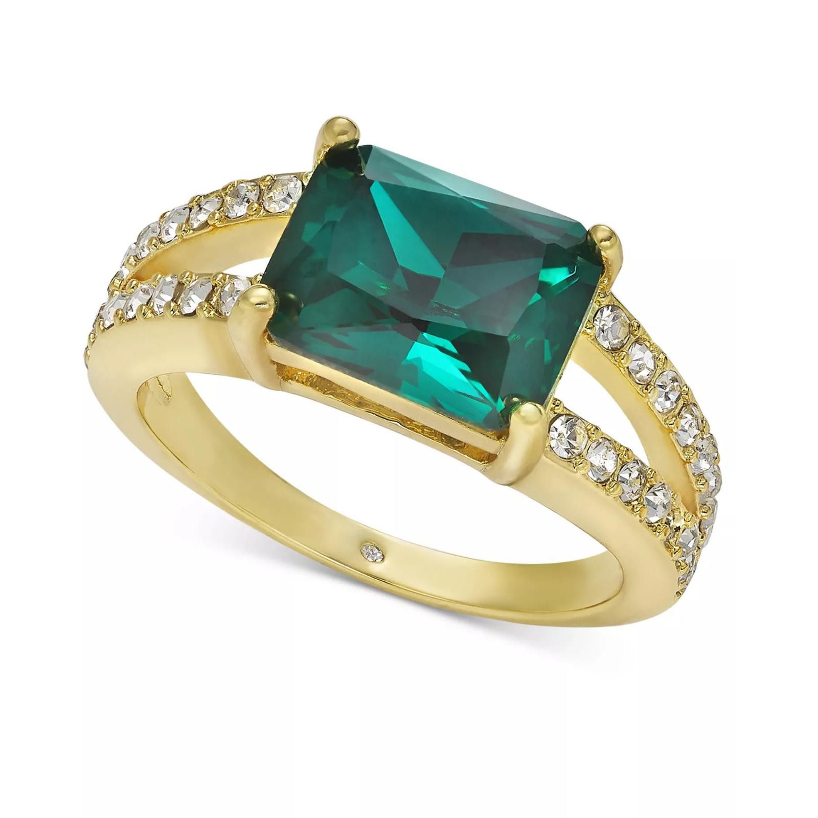 Charter Club Charter Club Gold-Tone Green Stone Two-Row Band Ring Size 10 Size ONE SIZE - 1 Thumbnail
