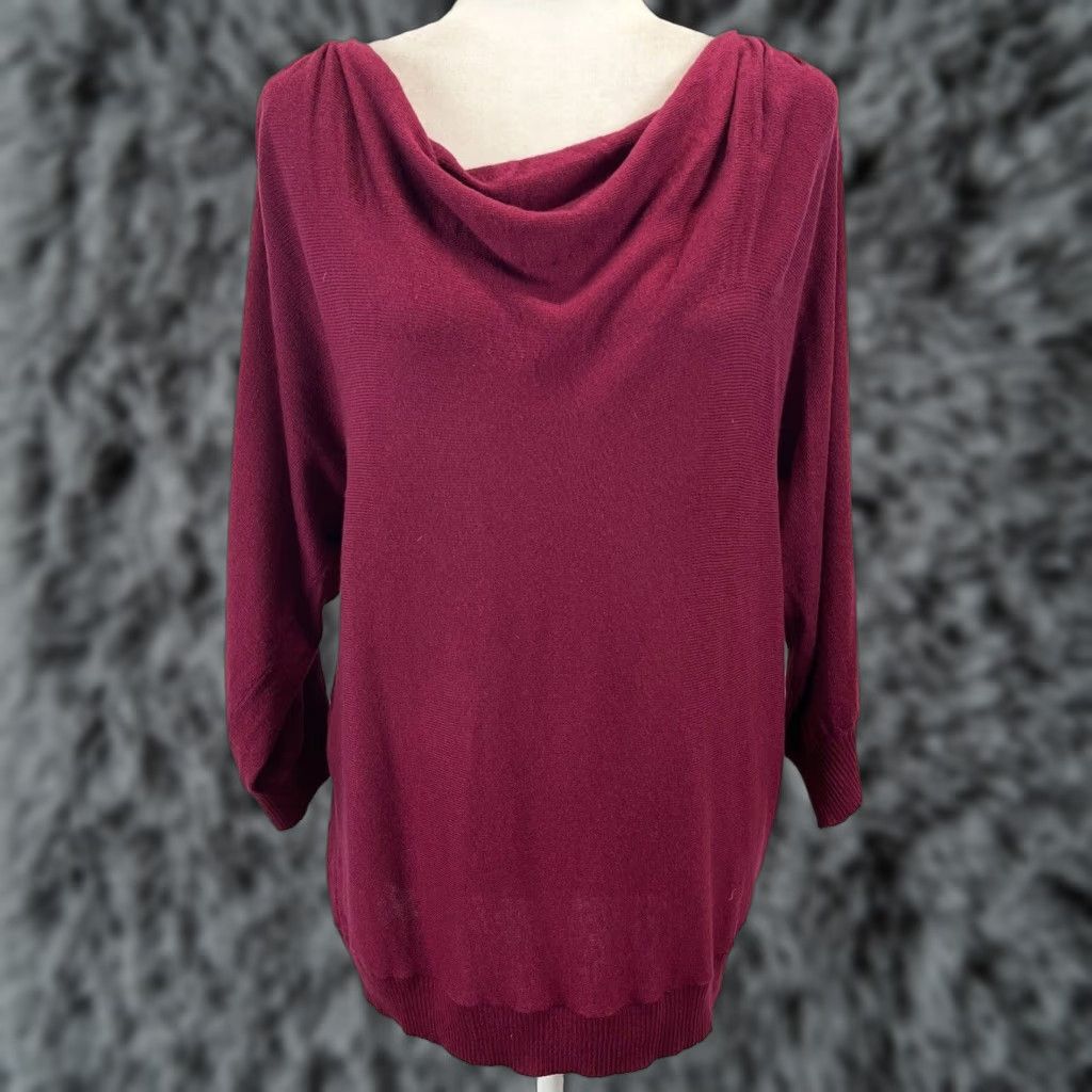 Vintage Chico's Sweater Women Size 2 Raspberry Cowl Neck Pullover Size XS / US 0-2 / IT 36-38 - 1 Thumbnail