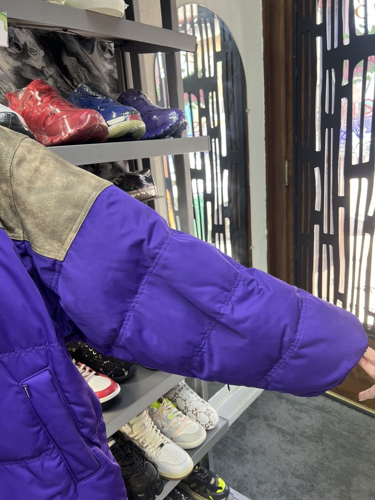 Supreme Supreme Leather Yoke Puffer Jacket Size US XL / EU 56 / 4 - 4 Thumbnail