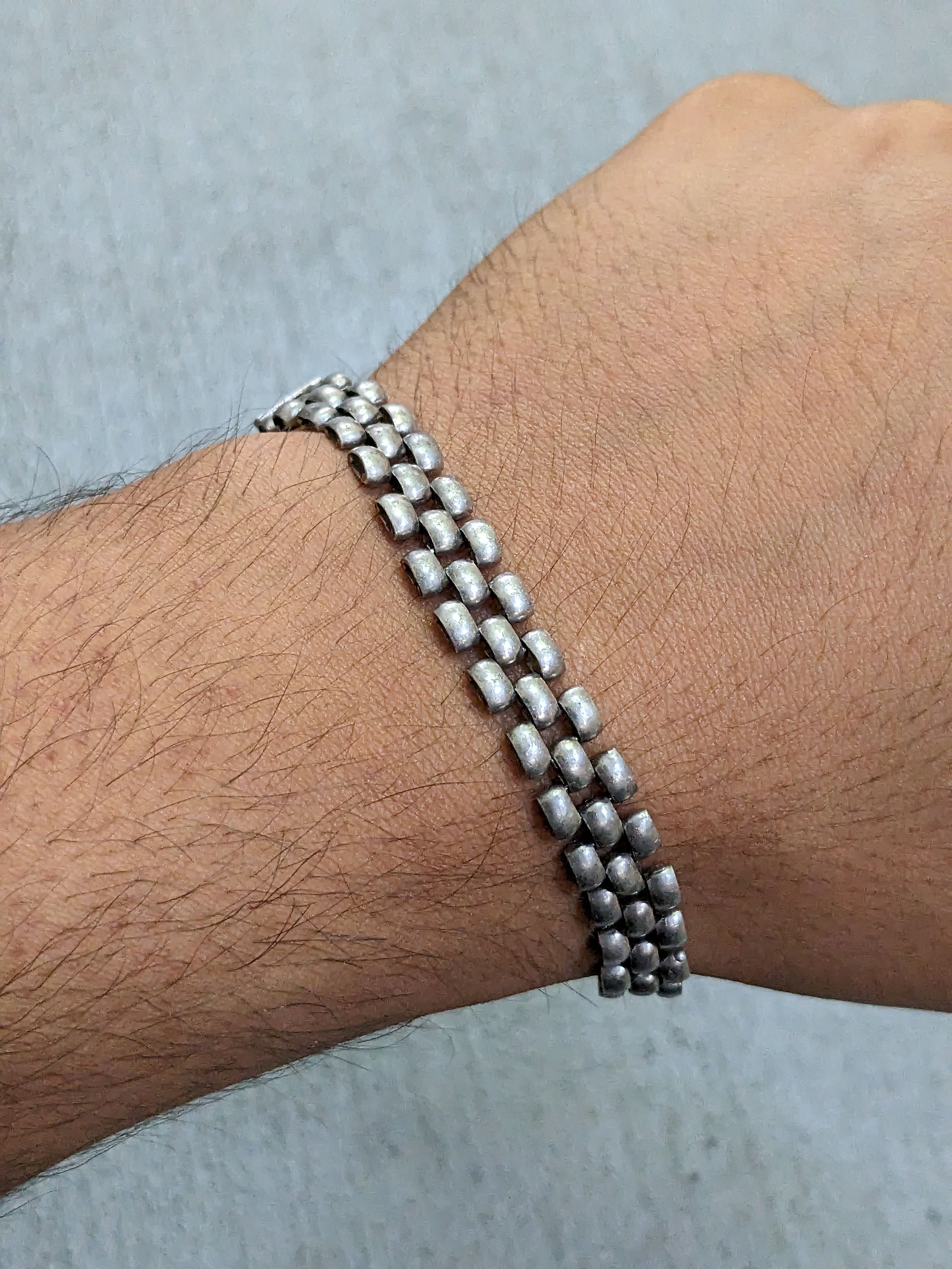 Jewelry Vintage Sterling Silver Bracelet Panther Chain Link 7.25" Size ONE SIZE - 11 Thumbnail