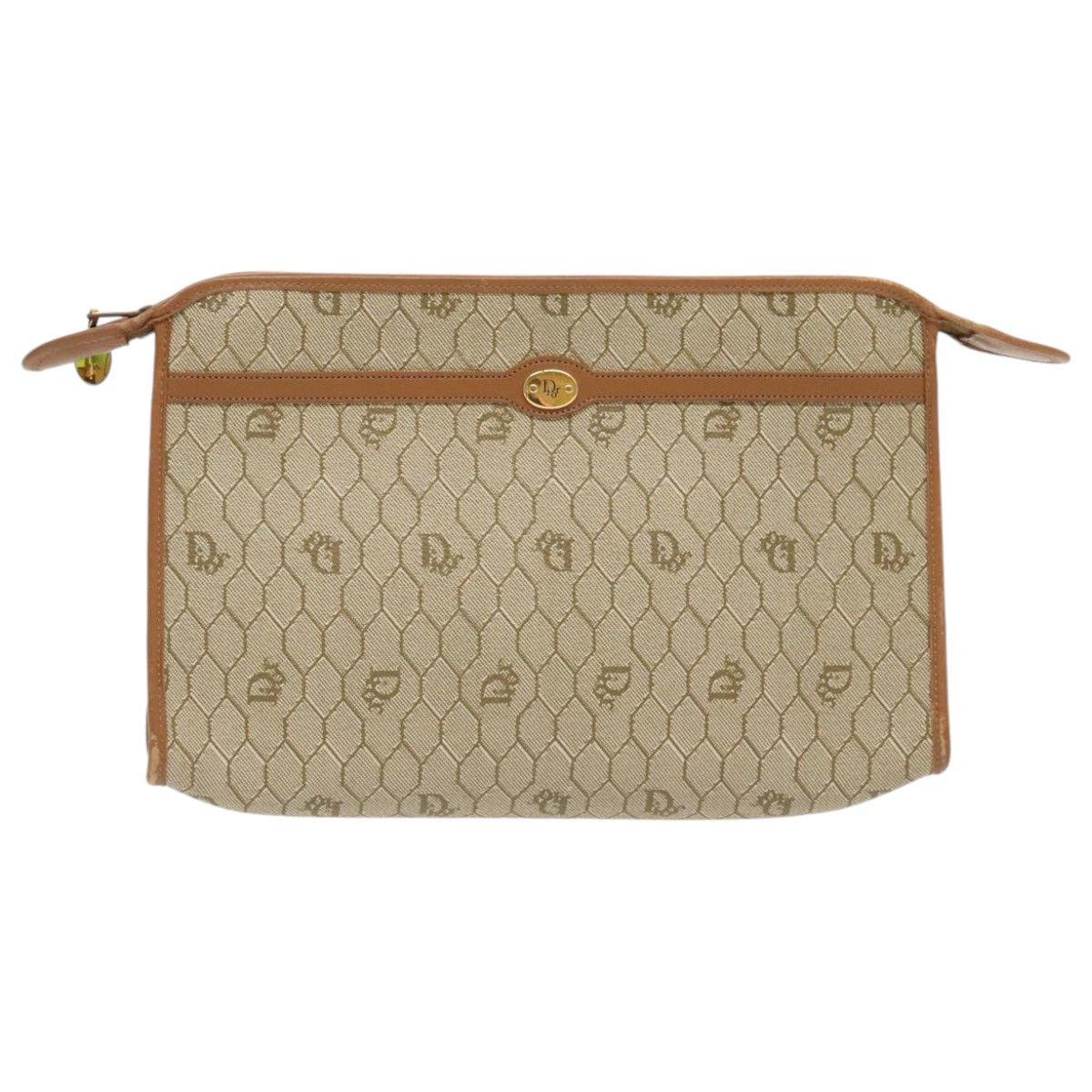 Dior Honeycomb Beige Canvas Clutch Bag (Pre-Owned) Size ONE SIZE - 1 Thumbnail