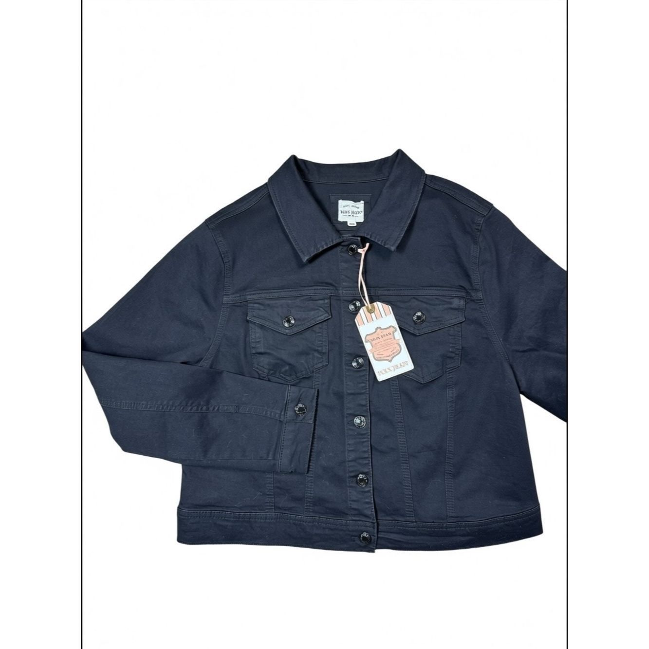 Other NWT New Wax Jean Black Denim Jacket Size XL Size XL / US 12-14 / IT 48-50 - 2 Thumbnail