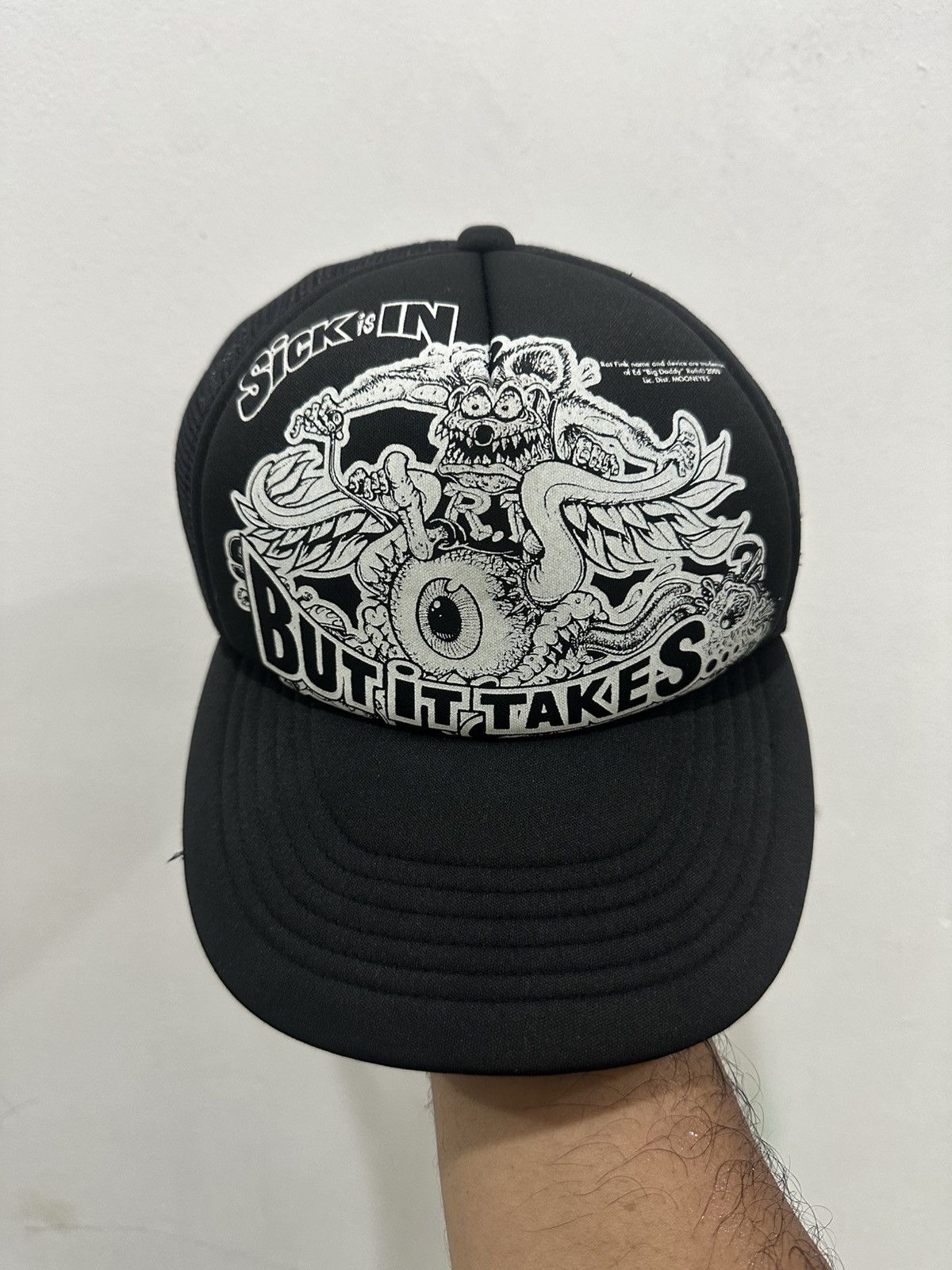 Japanese Brand 2009 Moon Eyes x Rat Fink Trucker Hat Size ONE SIZE - 2 Thumbnail