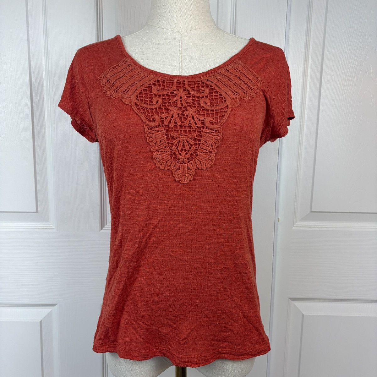 Other Cable and gauge orange crochet lace detail tee Size M / US 6-8 / IT 42-44 - 1 Thumbnail