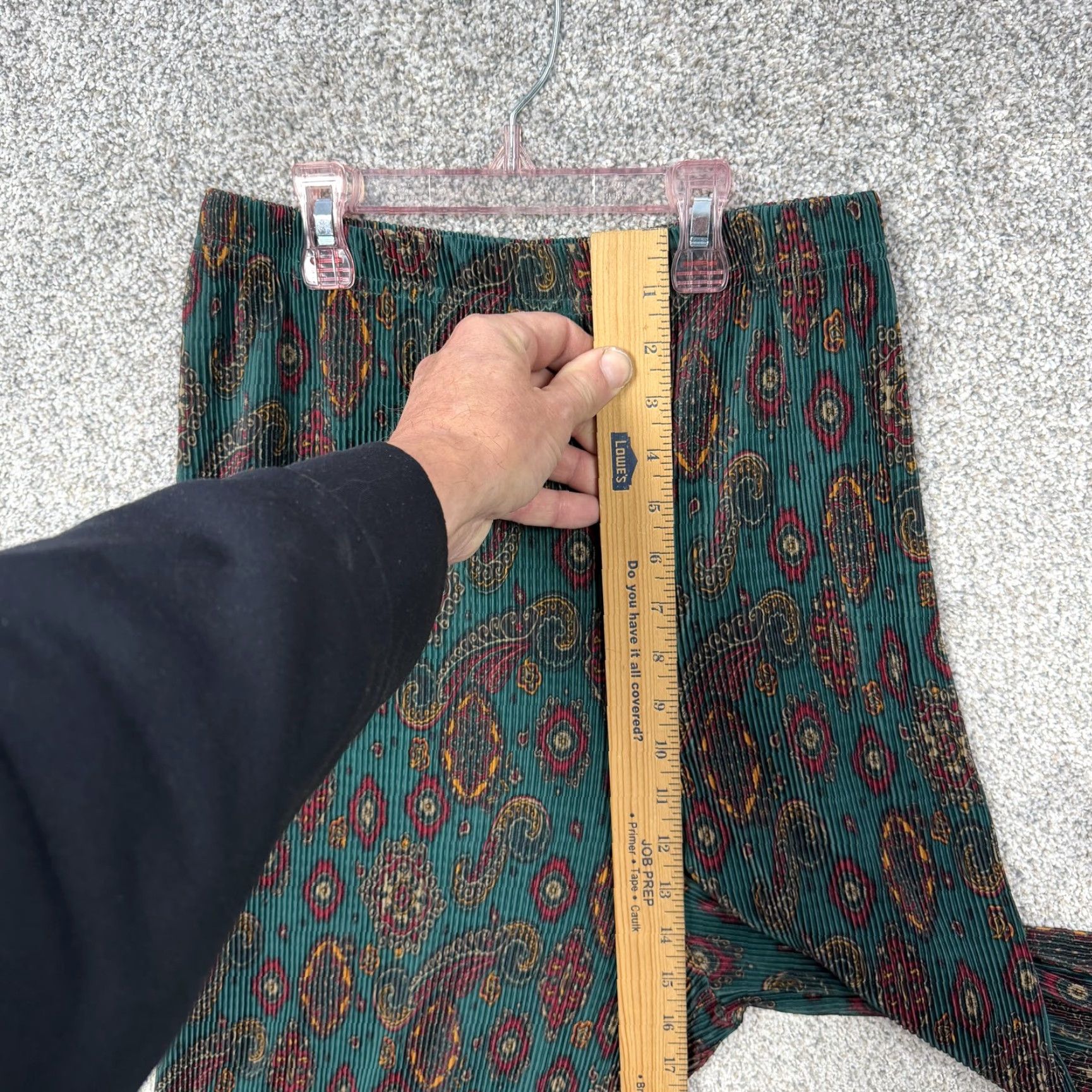 Vintage VINTAGE COIN Pants Womens M Green Paisley Plisse Boho Whimsigoth Avant-Garde 90s Wide-Leg Elastic Waist Casual Girls/Women Size 32" / US 10 / IT 46 - 5 Thumbnail