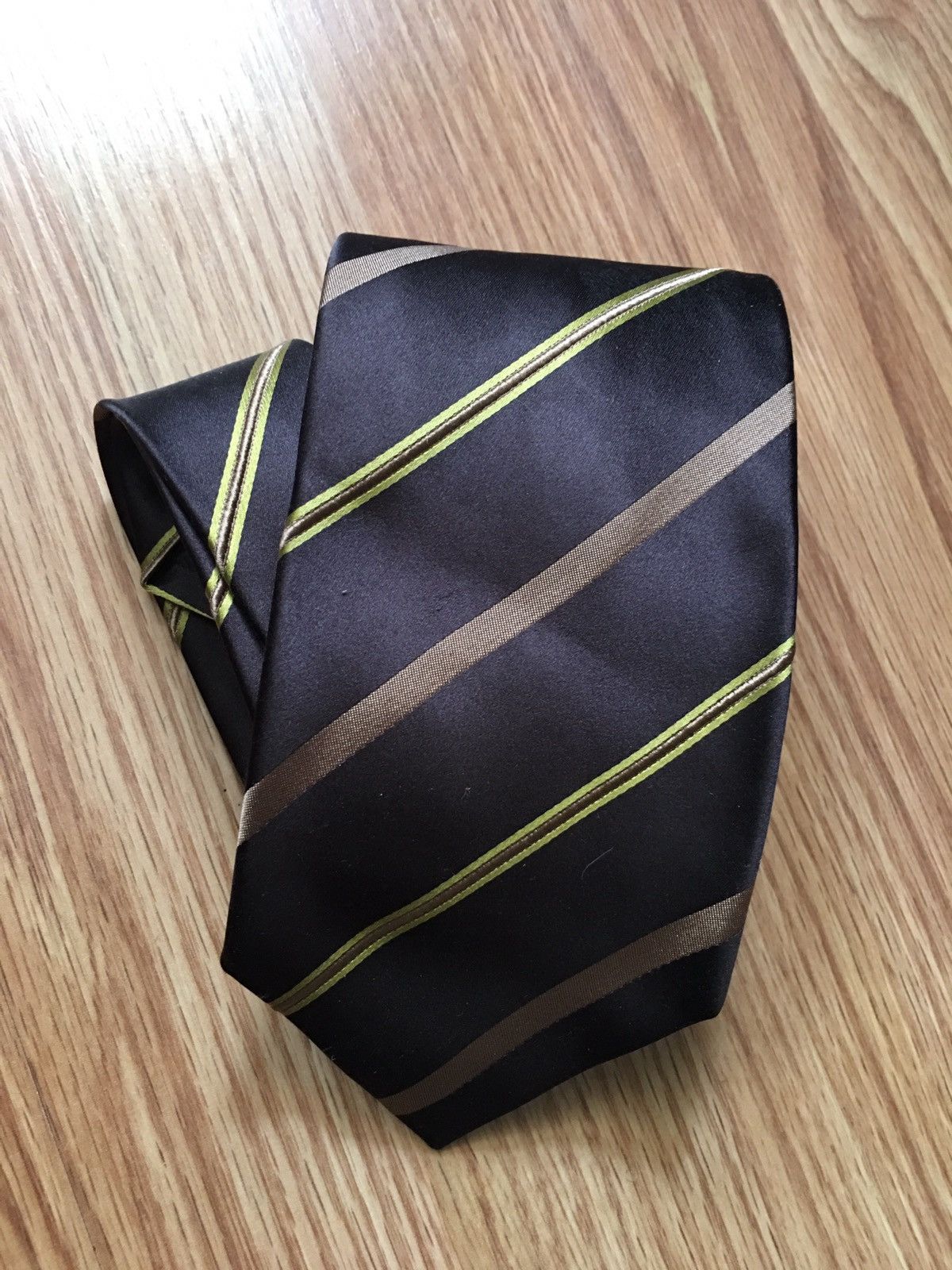 Kiton Kiton Napoli Brown Striped Silk Mens Neck Tie Size ONE SIZE - 2 Thumbnail