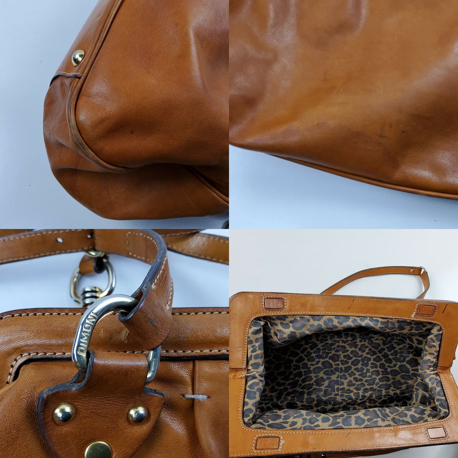 Vintage VINTAGE Dimoni Brown Leather Satchel Handbag Magnetic Hinged Top Purse Satchel Handbag Women Medium Brown Leather Gold tone Hardware Adjustable Strap Size M / US 6-8 / IT 42-44 - 8 Thumbnail