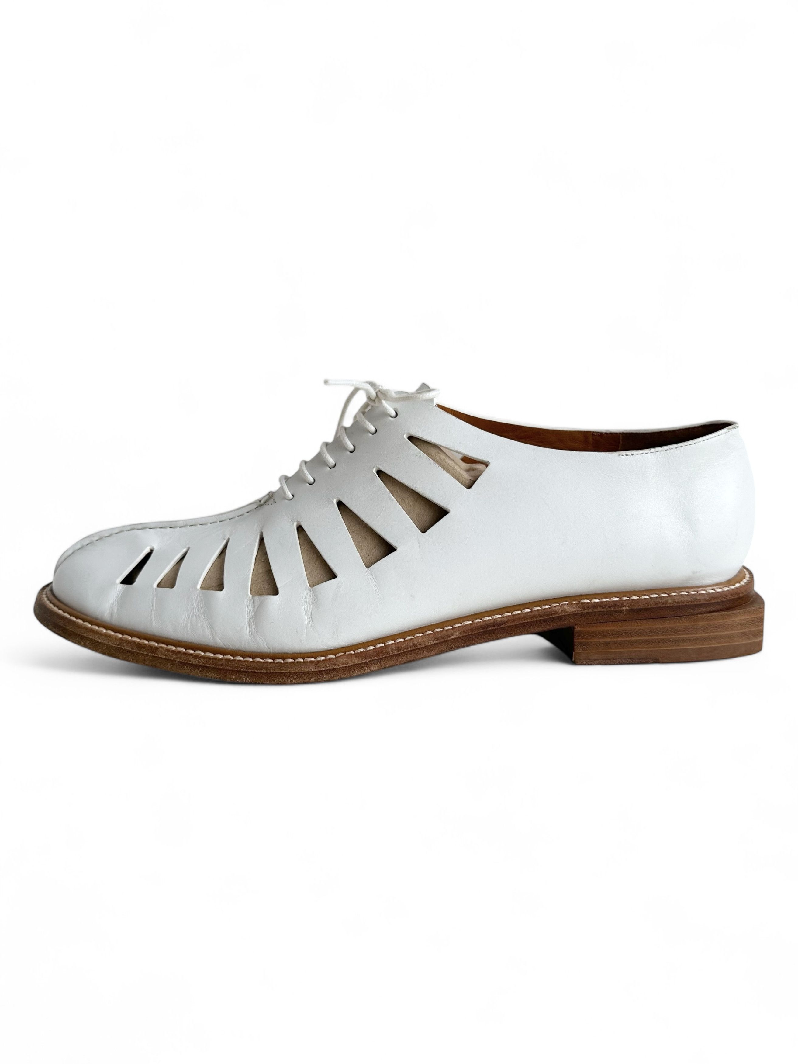Robert Clergerie Clergerie Raphael Derby Blanc White Leather Oxfords Size US 11.5 / IT 41.5 - 4 Thumbnail
