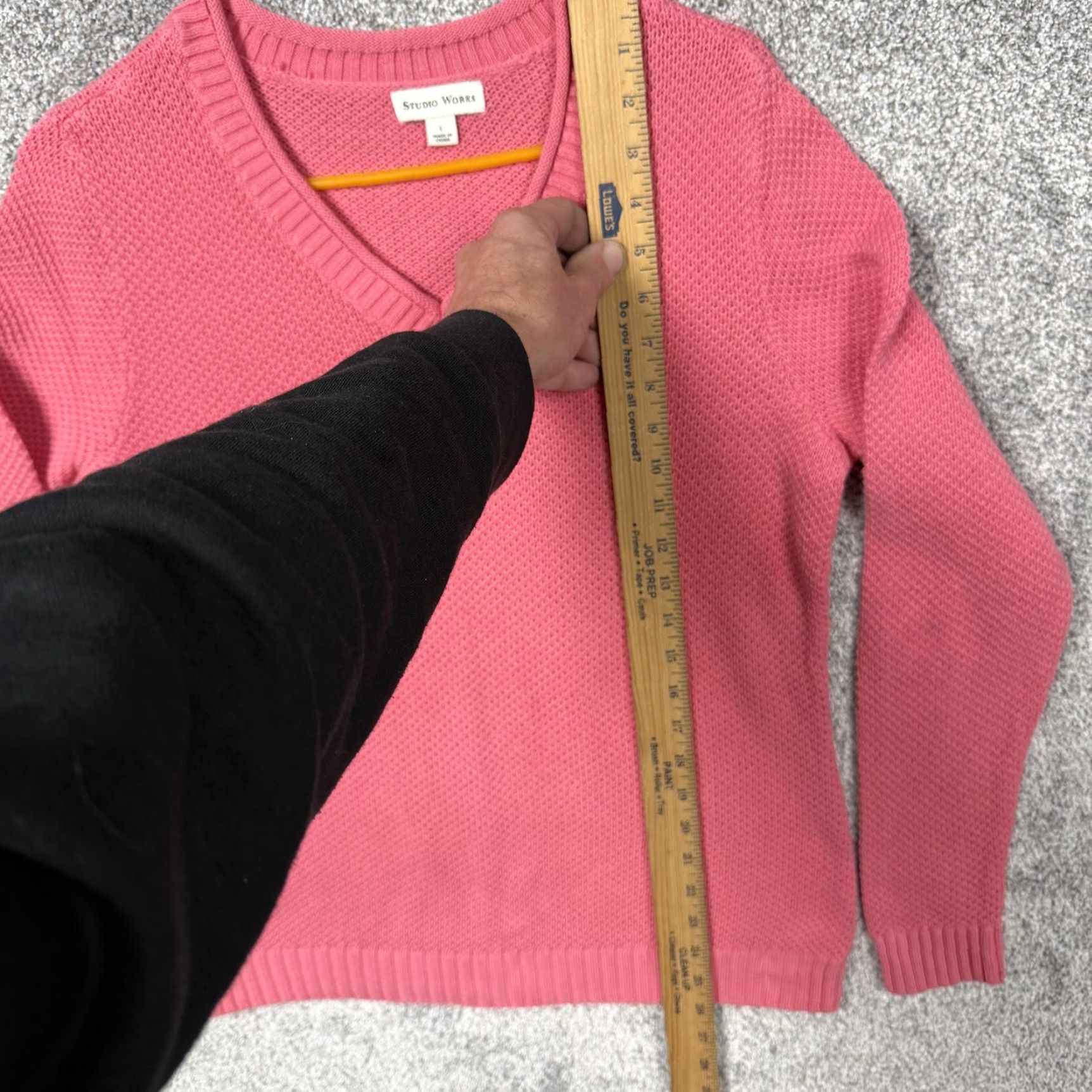 Vintage Vintage Studio Works Sweater L Women Pink 100% Cotton V-Neck Knit's Pullover Cozy Layering Vintage Y2K Classic Size L / US 10 / IT 46 - 2 Thumbnail