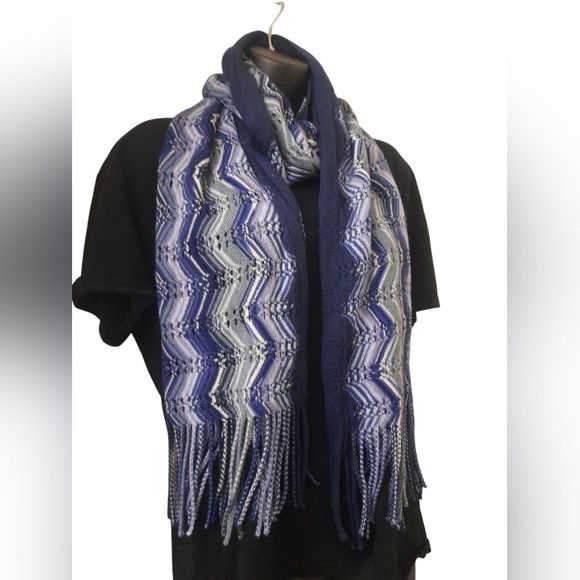 Missoni Missoni - Aztec Wave Zig Zag Long Fringe Scarf Size ONE SIZE - 4 Thumbnail