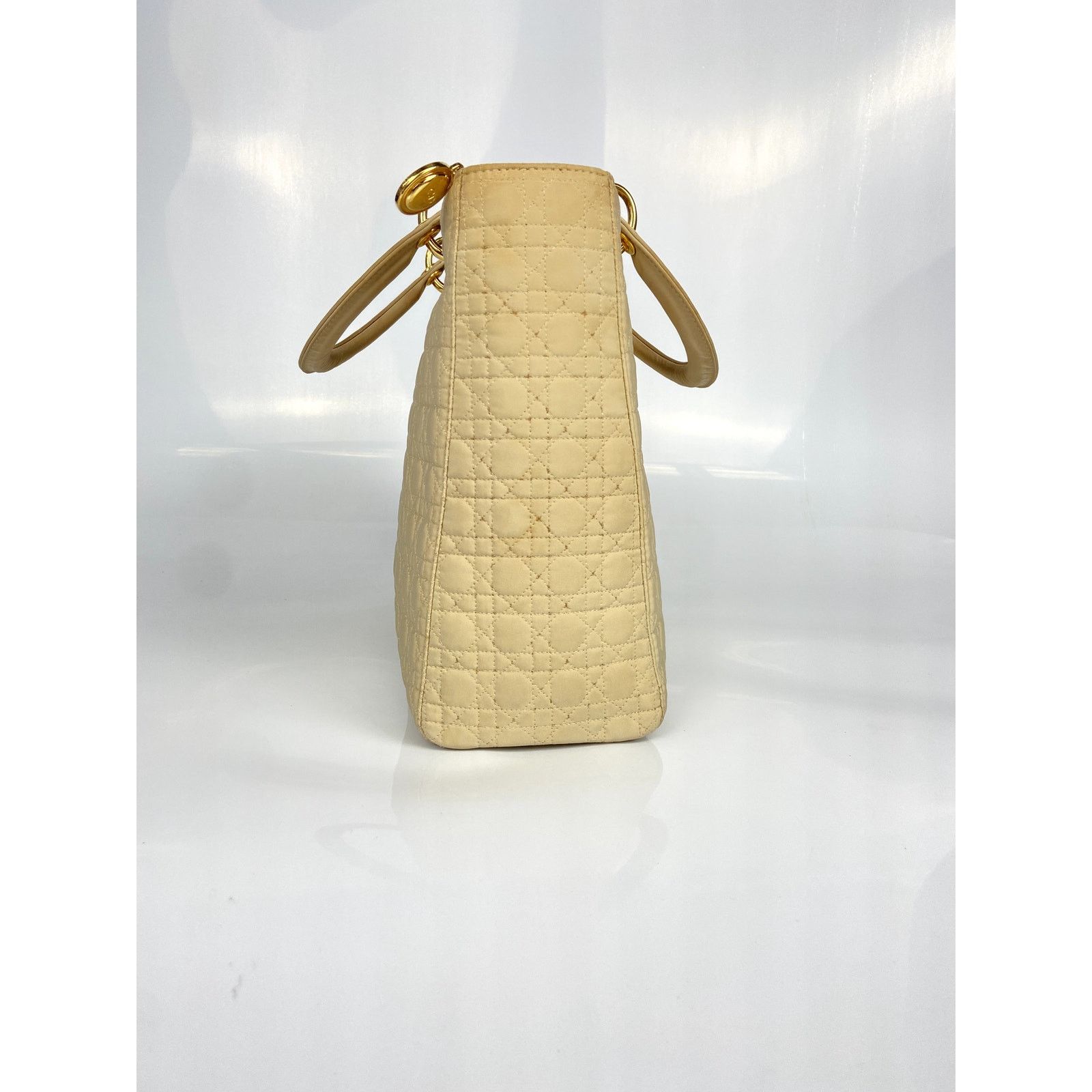 Dior Dior Beige Microfiber Lady Dior GD Handbag Size ONE SIZE - 6 Thumbnail