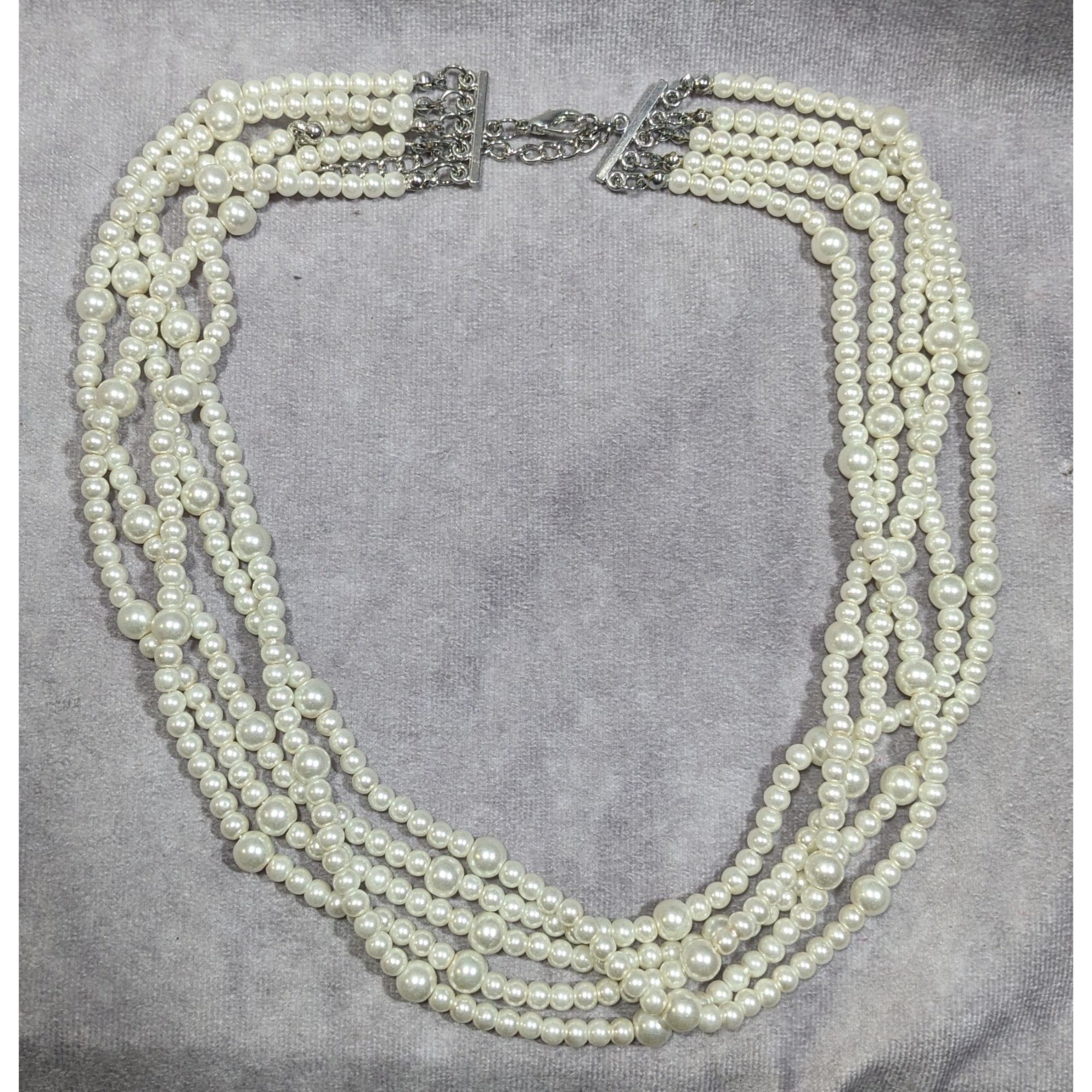 Other Elegant Multilayer White Faux Pearl Necklace Size ONE SIZE - 5 Thumbnail