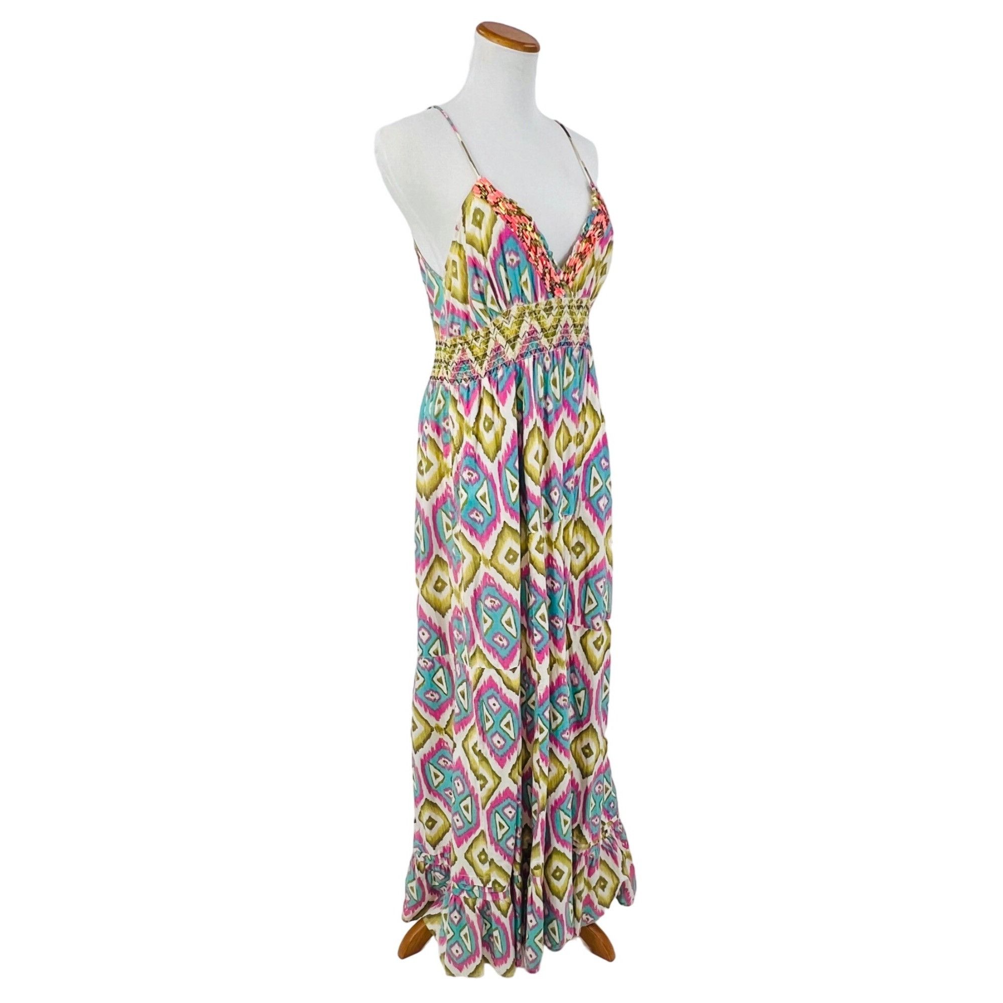 Other VTG Beaded Multicolored Maxi Dress | Boho Coastal Cowgirl Wh Size M / US 6-8 / IT 42-44 - 6 Thumbnail