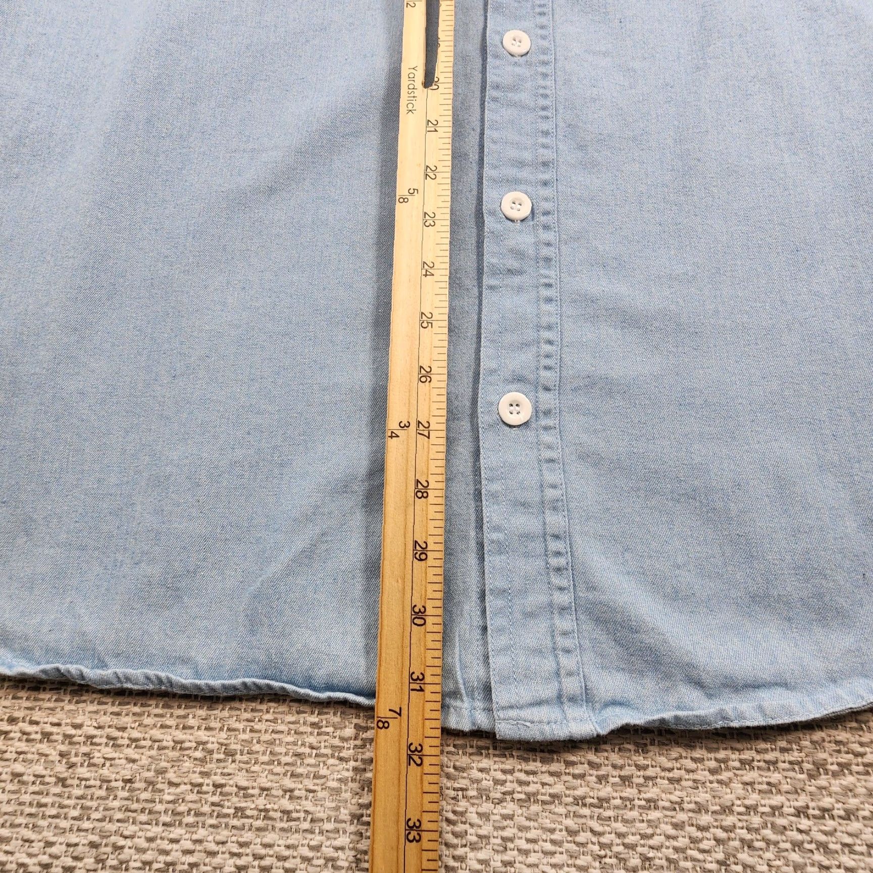 Denime Aholes Live Forever Shirt 2XL Mens Blue Denim Button Up Embroidered Slogan XXL Size US XXL / EU 58 / 5 - 7 Thumbnail