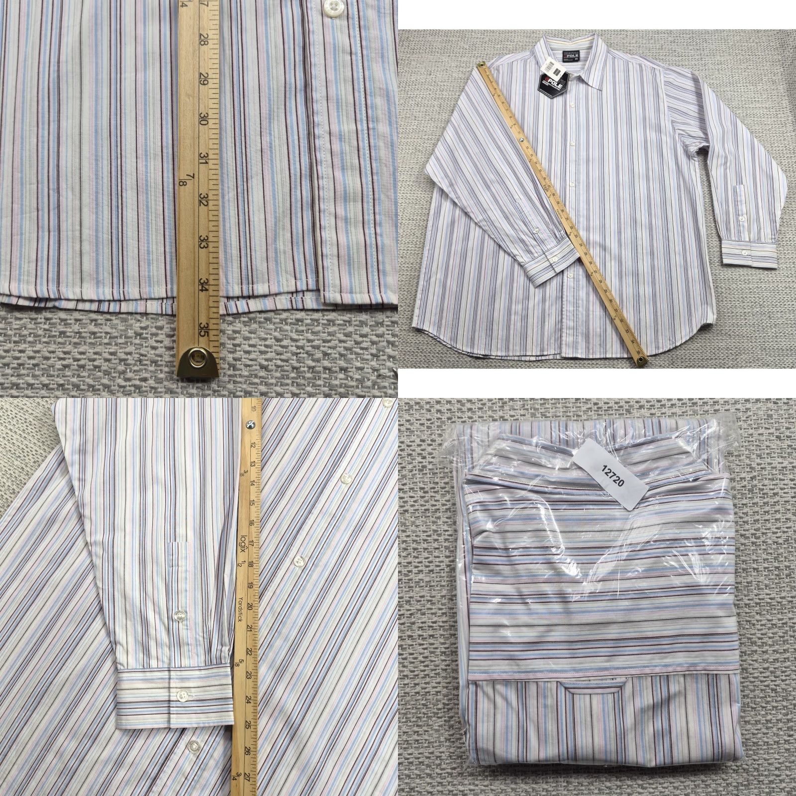 Southpole South Pole Button Up Shirt Mens XL Multicolor Stripe Long Sleeve Dress Shirt Shirt Men XL Multicolor Stripe Button Up Dress Shirt Size 46R - 9 Thumbnail