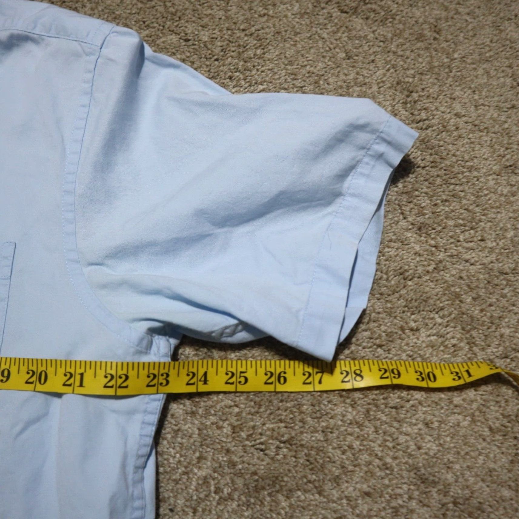 Vintage VINTAGE Saddlebred Men's Shirt Short Sleeve Button-Up Collared Cotton Light Blue Large Size US L / EU 52-54 / 3 - 5 Thumbnail