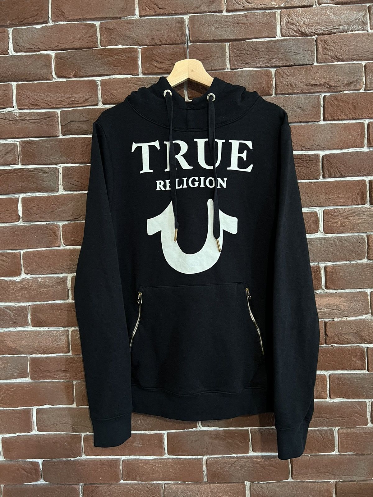 image of Classic Logo Hype Y2K Drip Hoodie in Black, Men's (Size Large)