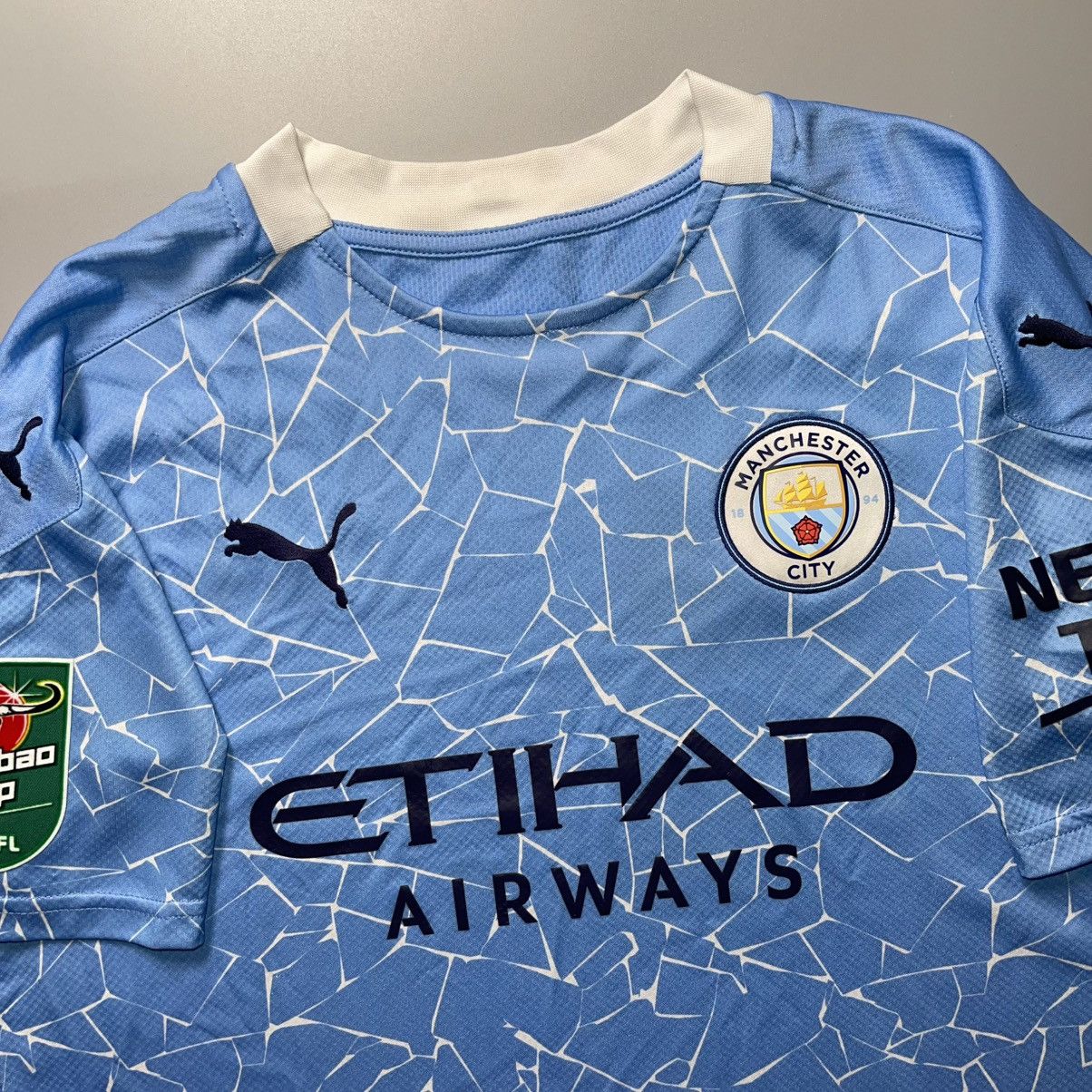 Puma × Vintage MAN CITY PUMA 2020/2021 FOOTBALL HOME JERSEY #10 AGUERO Size US M / EU 48-50 / 2 - 4 Thumbnail