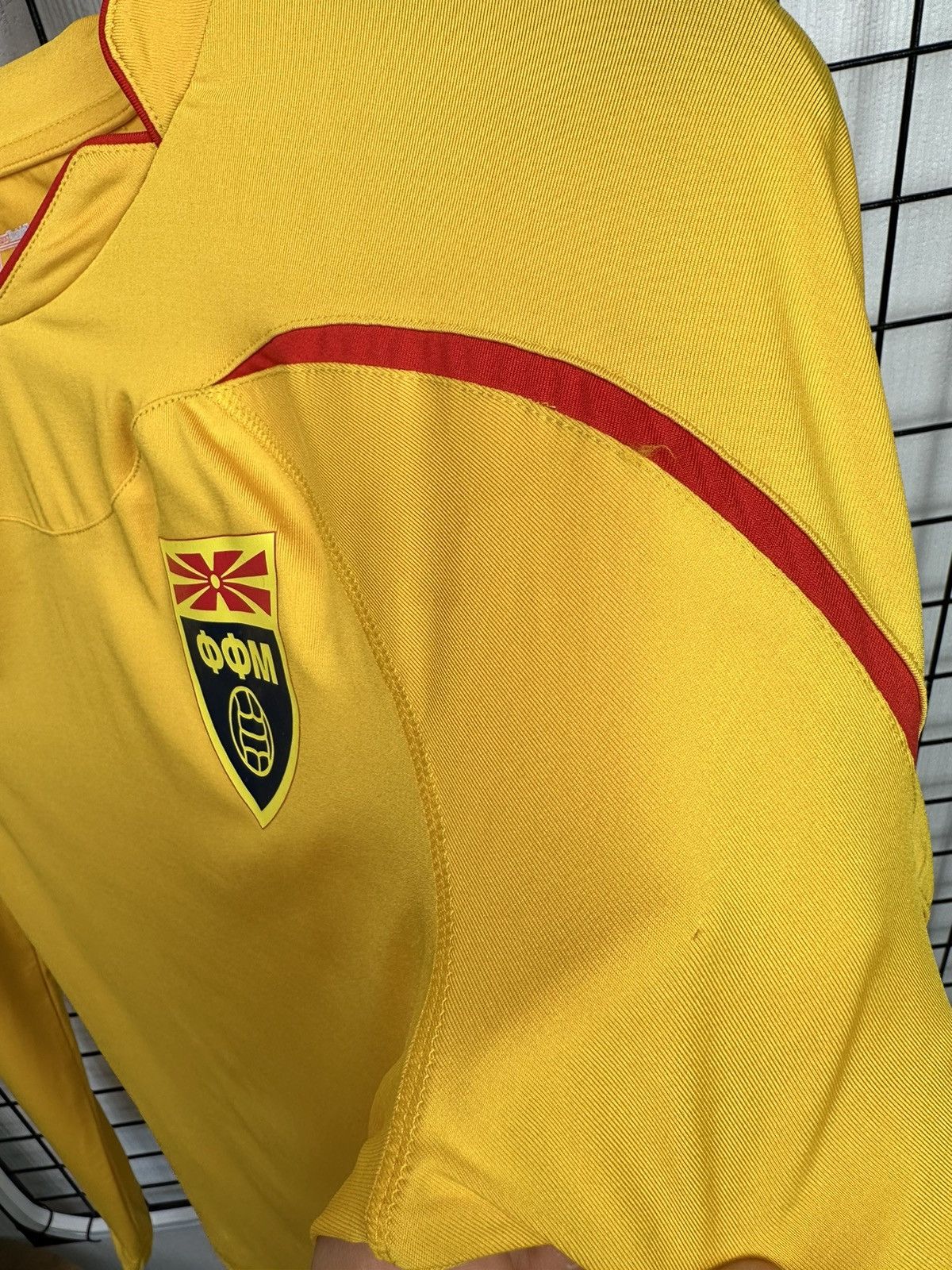 Puma × UEFA North Macedonia football jersey 2010 2013 away Men M yellow Size US M / EU 48-50 / 2 - 13 Thumbnail