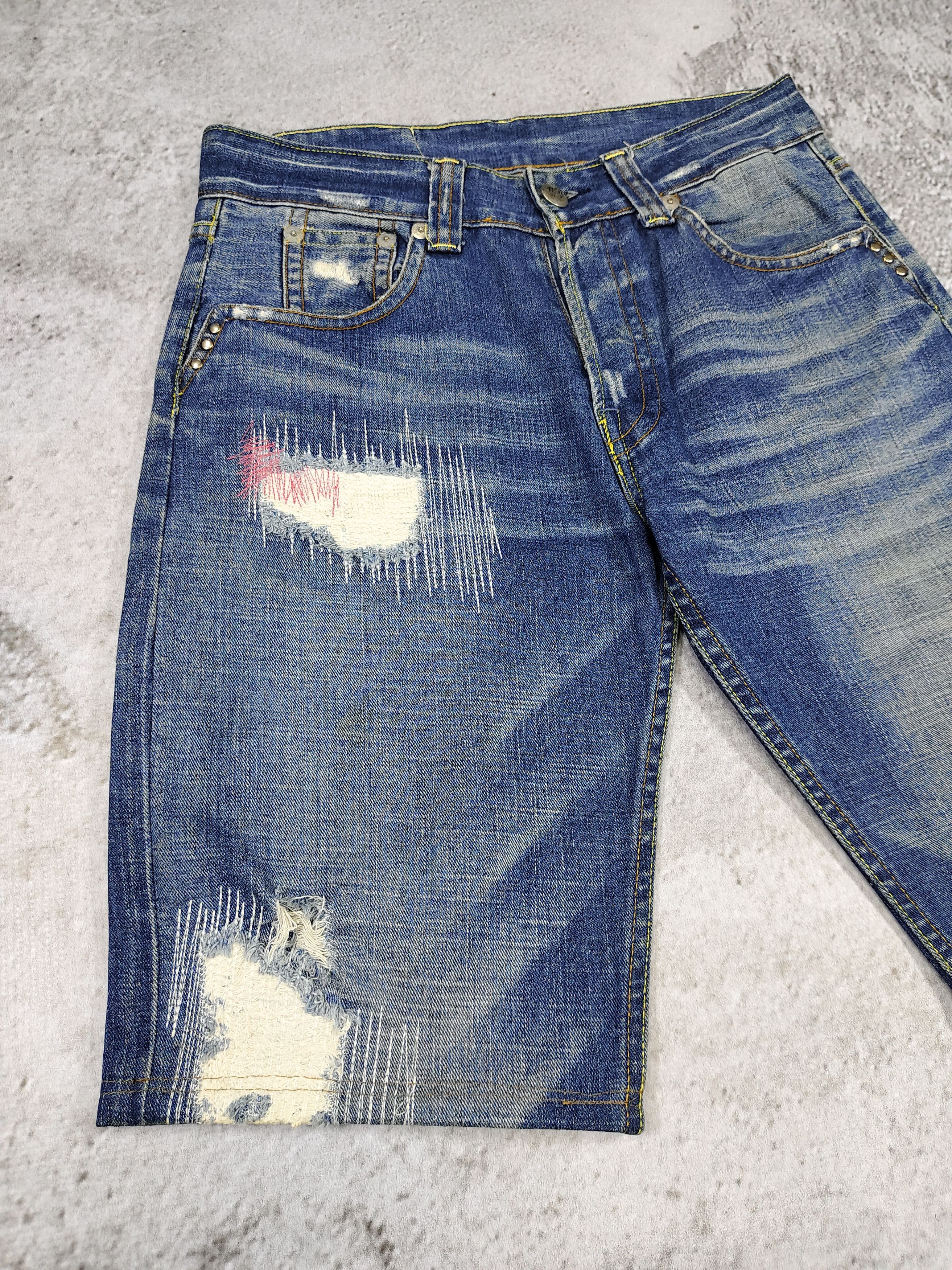 Replay 00s Replay-Y2K Experimental Distressed Embroidered Denim Size US 32 / EU 48 - 4 Thumbnail