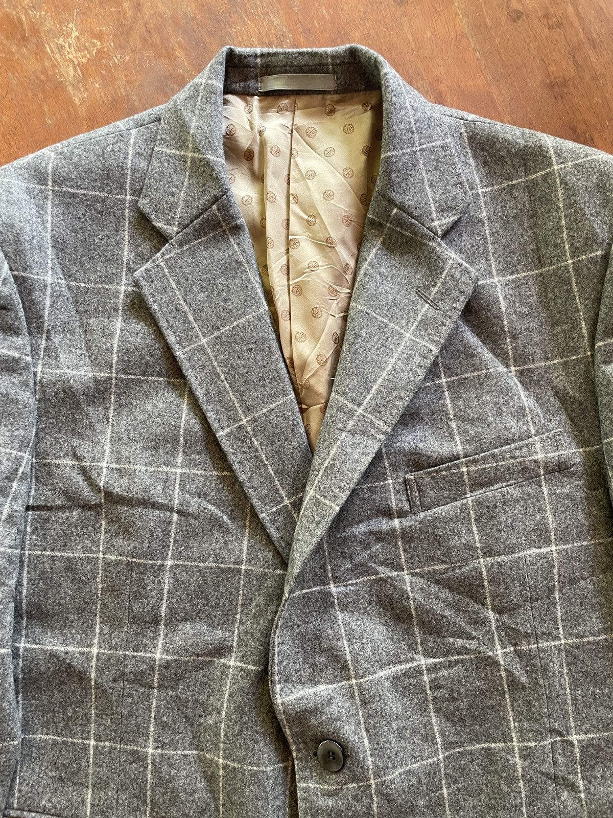 Designer × Vitale Barberis Canonico Vintage classic Vitale Barberis Canonico Gray Plaid blazer Size 40R - 4 Thumbnail