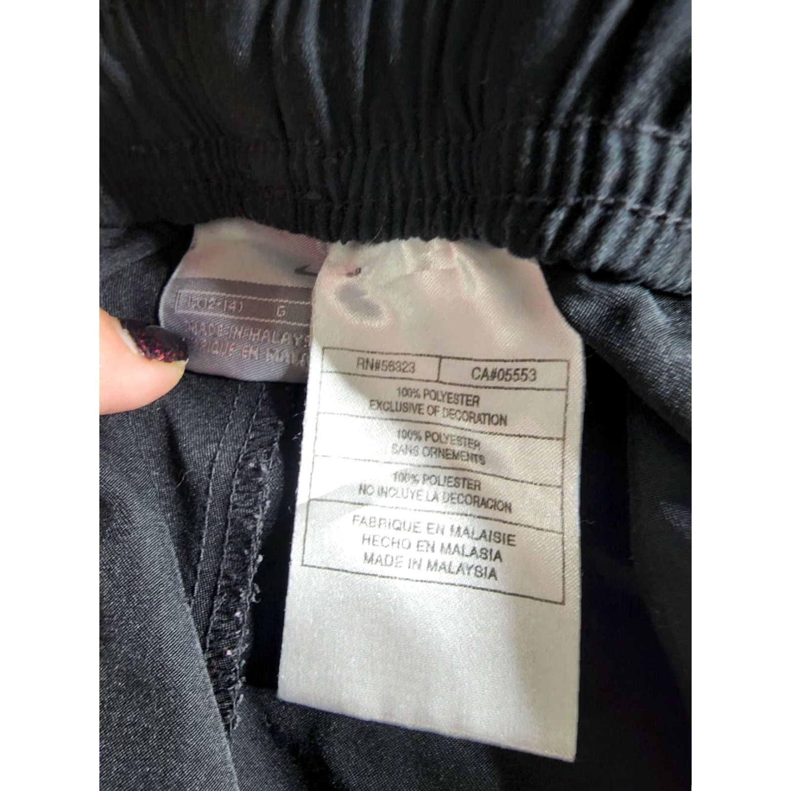 Nike Vtg Nike Black Track Pants Women's Sz L Drawstring Windbreaker Gray Tag Vintage Windbreaker Track Pants Women L Black Nike Size 36" / US 14 / IT 50 - 4 Thumbnail
