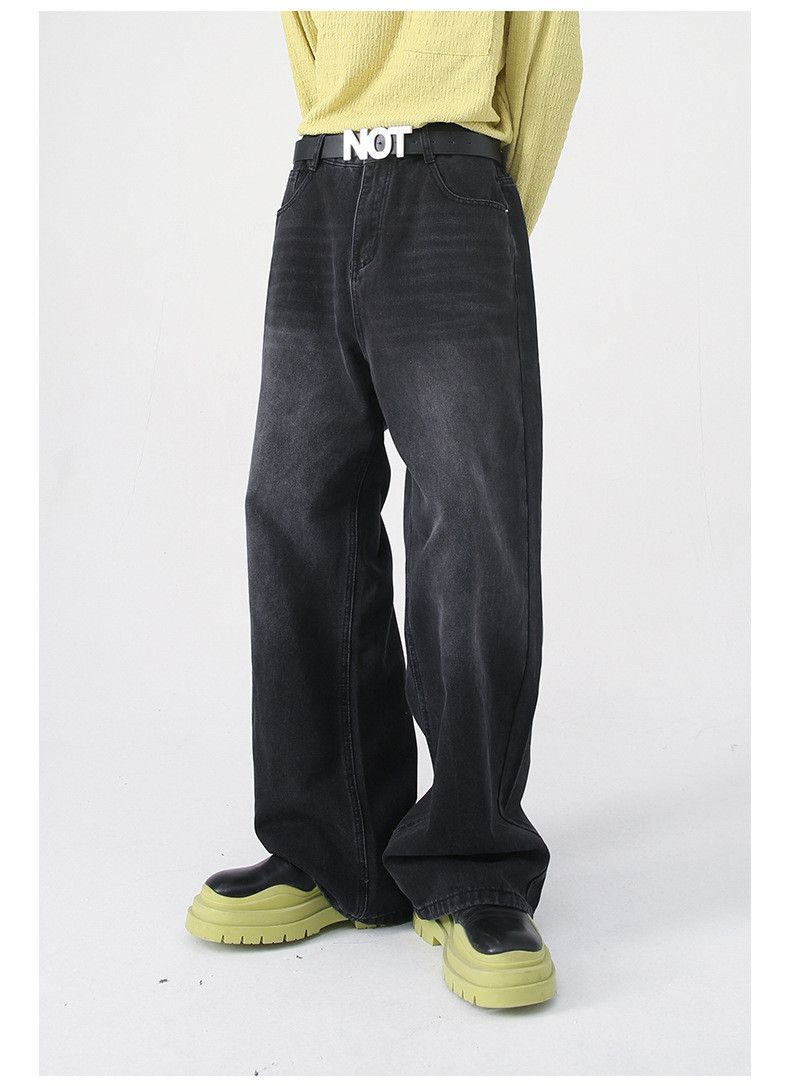 Japanese Brand × Jean American retro washed loose elastic waist straight jeans Size US 34 / EU 50 - 1 Thumbnail