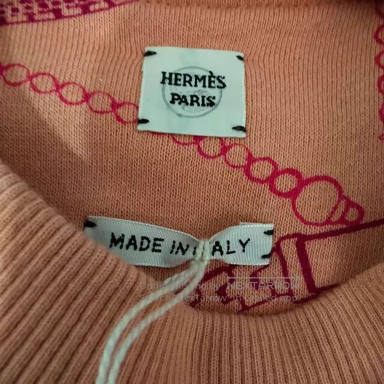 Hermes Hermes Pink Chain Print Sweatshirt Size XXS / US 00 / IT 34 - 3 Thumbnail