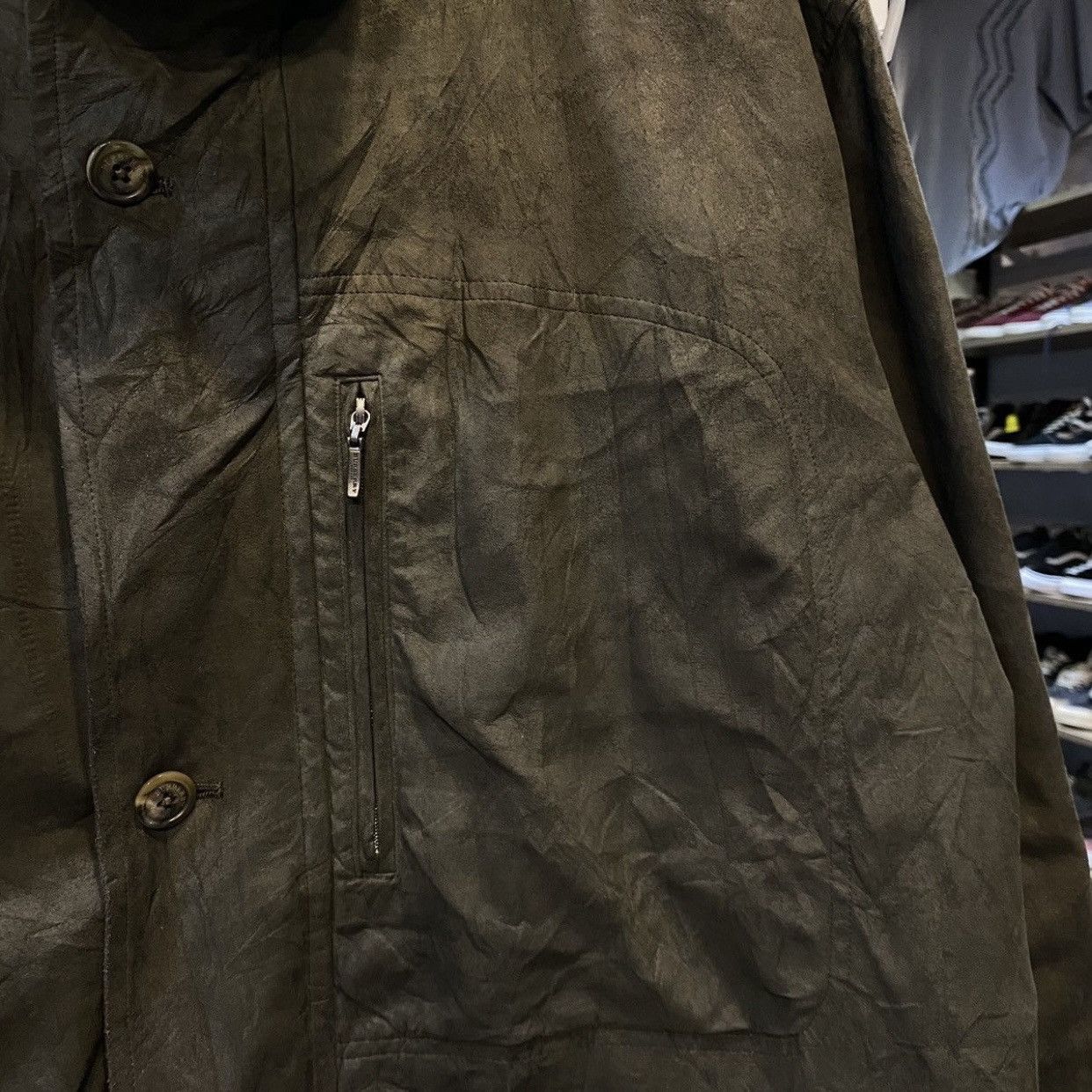 Burberry Burberry London Suede Jacket Nova Check Lined Olive/Brown Size US XL / EU 56 / 4 - 8 Thumbnail