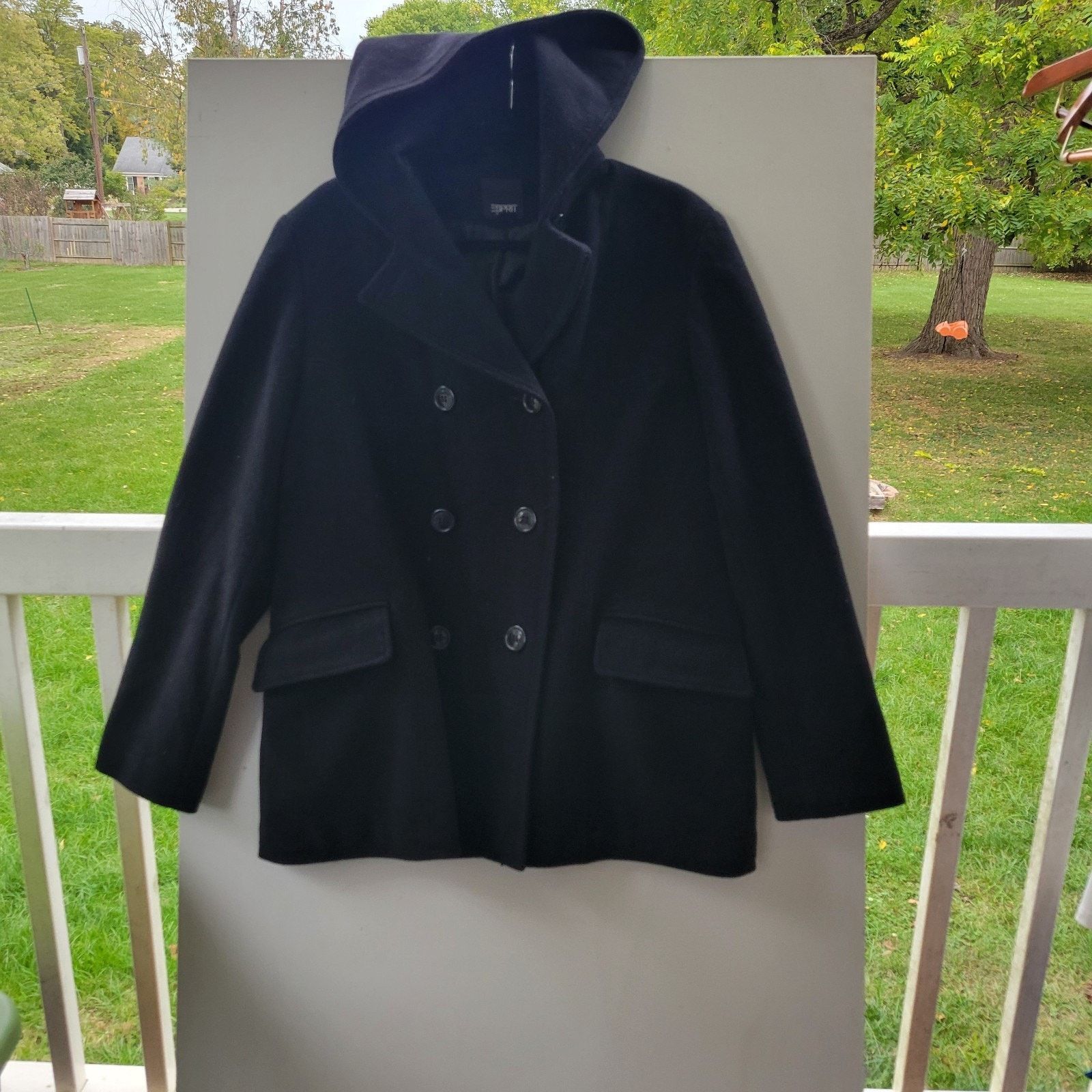 Esprit ESPRIT Womens Wool Hooded overcoat jacket sz Xl Size XL / US 12-14 / IT 48-50 - 1 Thumbnail