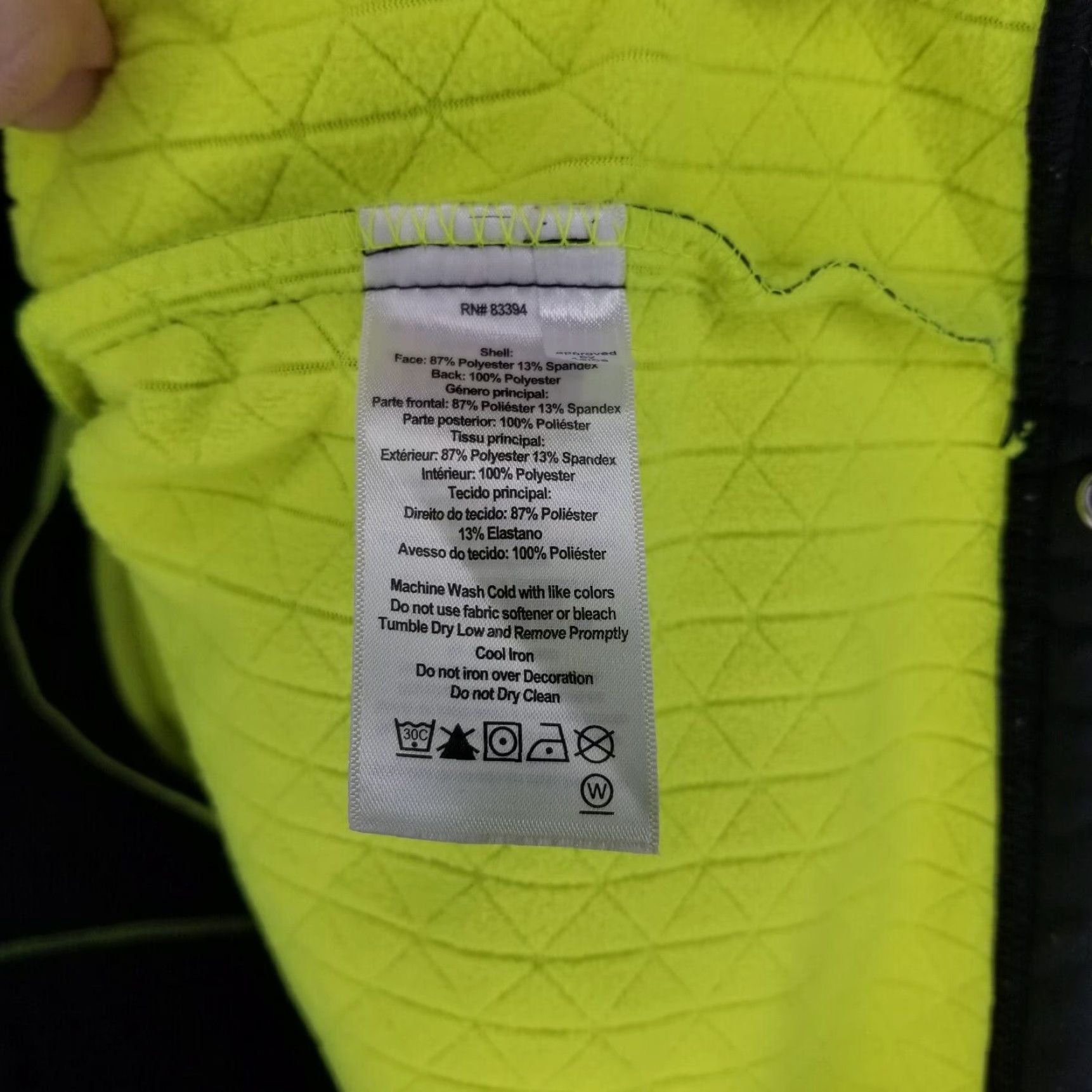 Asics ASICS Mens Jacket L Full Zip Black Yellow Size US L / EU 52-54 / 3 - 4 Thumbnail