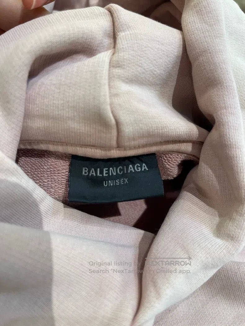 Balenciaga Balenciaga Pale Pink Embroidered Coke Wave Hooded Sweatshi Size US M / EU 48-50 / 2 - 2 Thumbnail