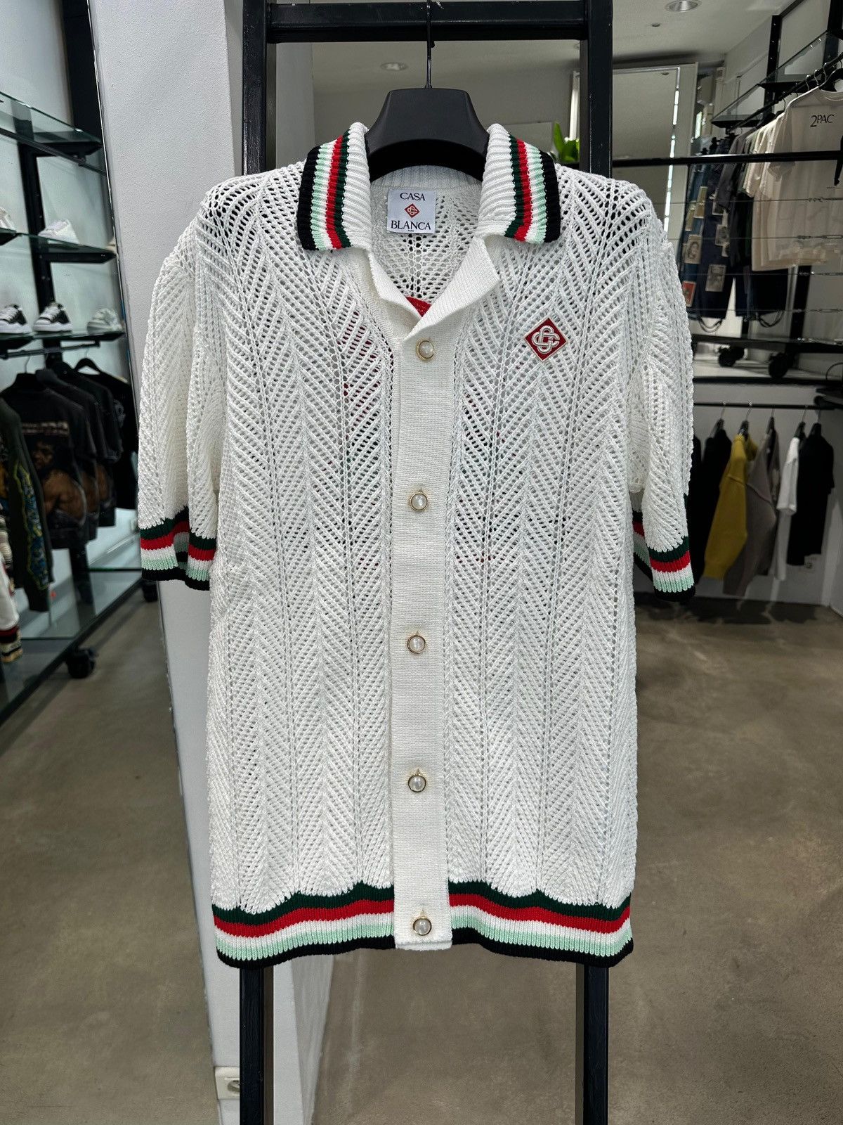 Casablanca CASABLANCA - Cotton Montagne Ondulee Crochet Shirt Size US M / EU 48-50 / 2 - 6 Thumbnail