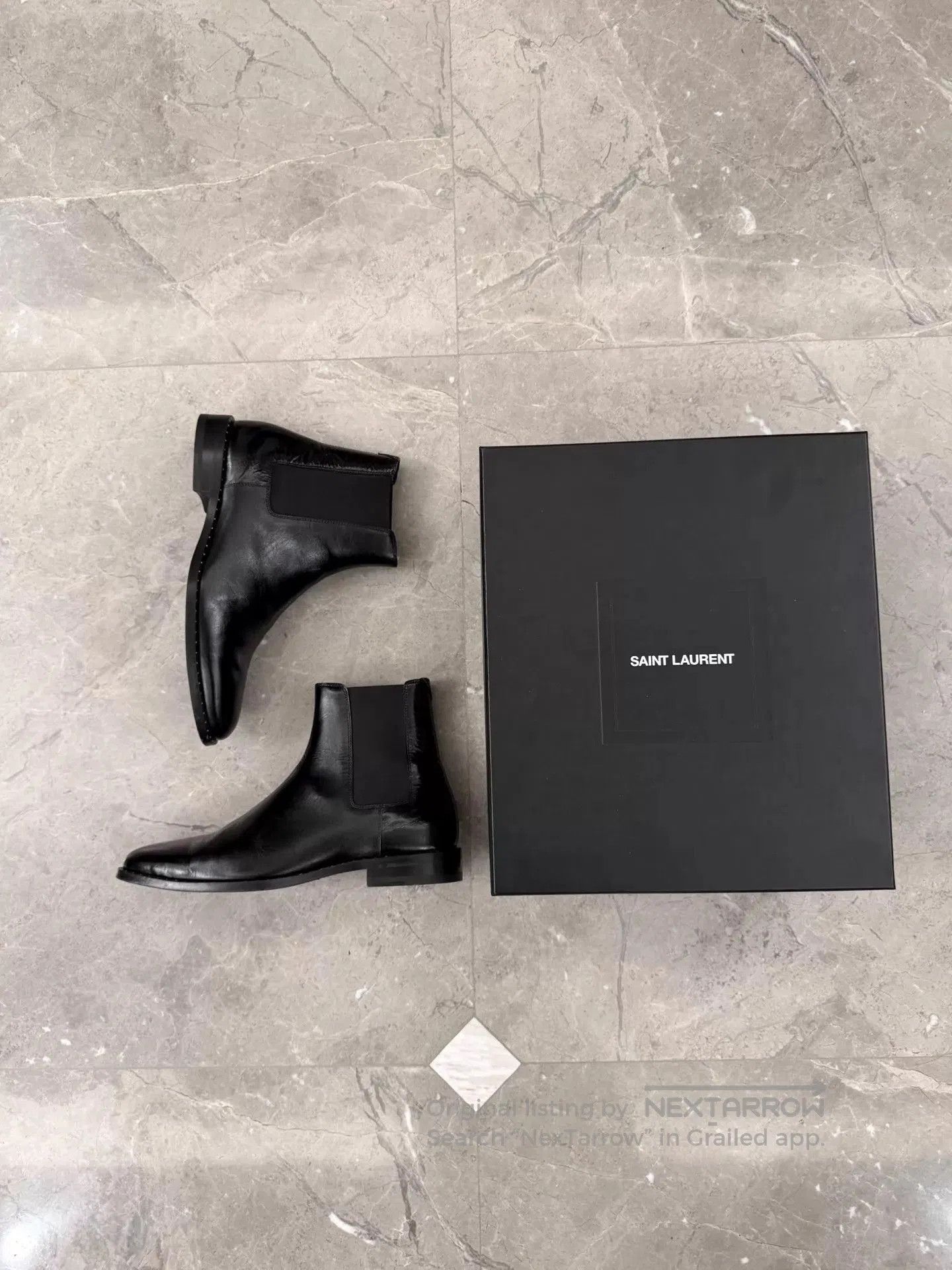 Saint Laurent Paris Black Leather Chelsea Boots with Studded Soles. Size US 9 / EU 42 - 9 Thumbnail