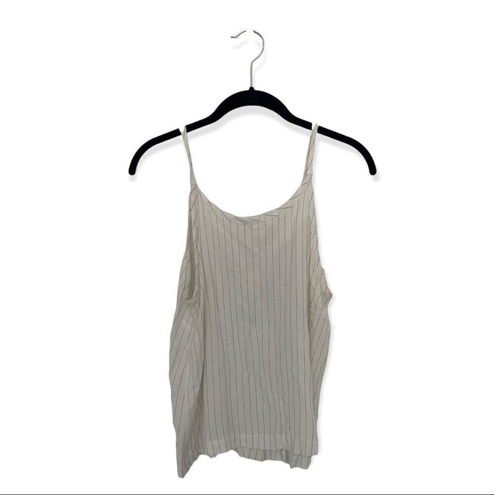 Other Urban Romantics White Striped Button-Front Tank Top | Size L Size L / US 10 / IT 46 - 2 Thumbnail