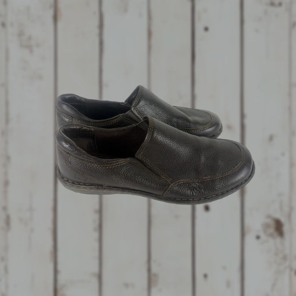 Vintage Boc Leather Slip On Loafers Womens Size 7M Brown 1.5in Heel Round Toe Casual Workwear Size US 7 / IT 37 - 1 Thumbnail