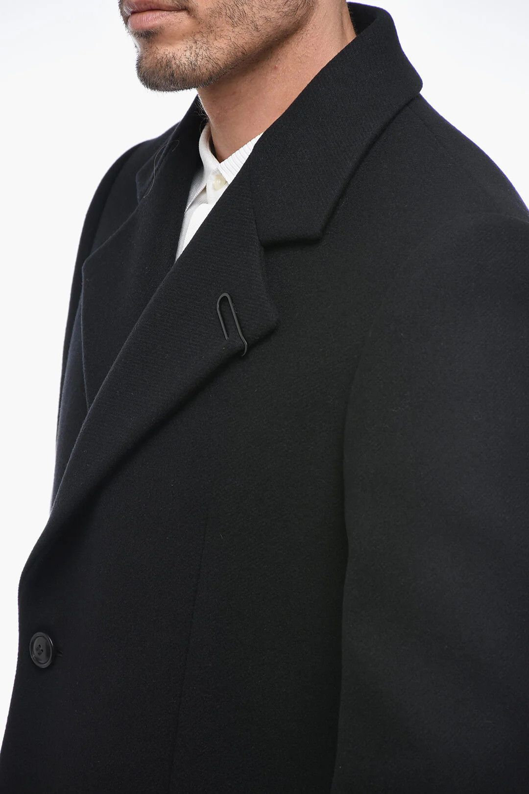 Off-White og1mm0426 Wool-Blend Double-Breasted Coat in Black Size US M / EU 48-50 / 2 - 3 Thumbnail
