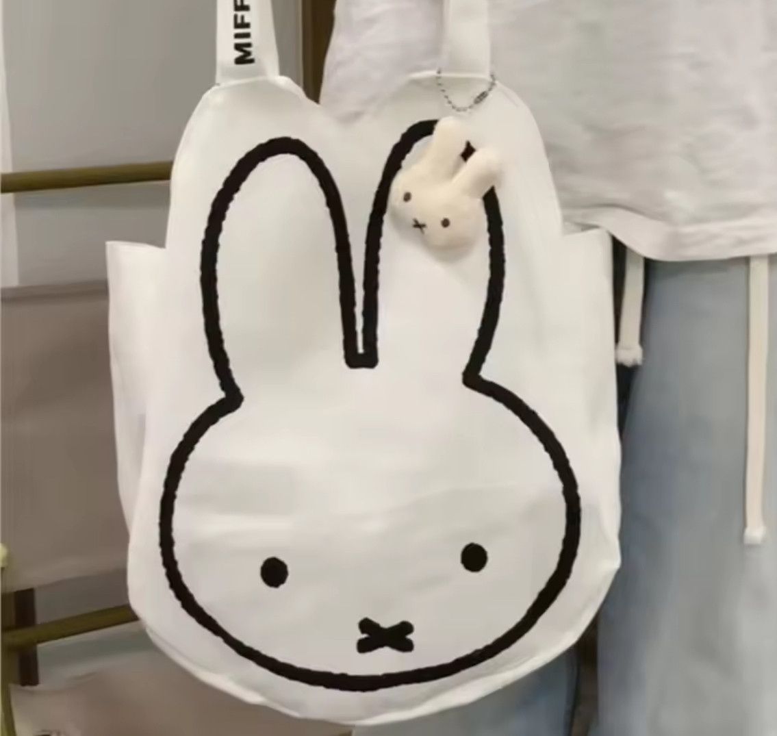 Miffy Cartoon Canvas Tote Shoulder Bags Handbag Schoolbag