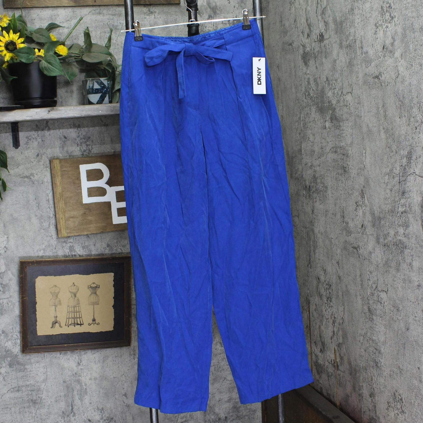 DKNY Nwt Dkny Tie-front Pleate Lapis Blu 4 P4gktx72 Lapis Blue 4 Size 27" / US 4 / IT 40 - 1 Thumbnail