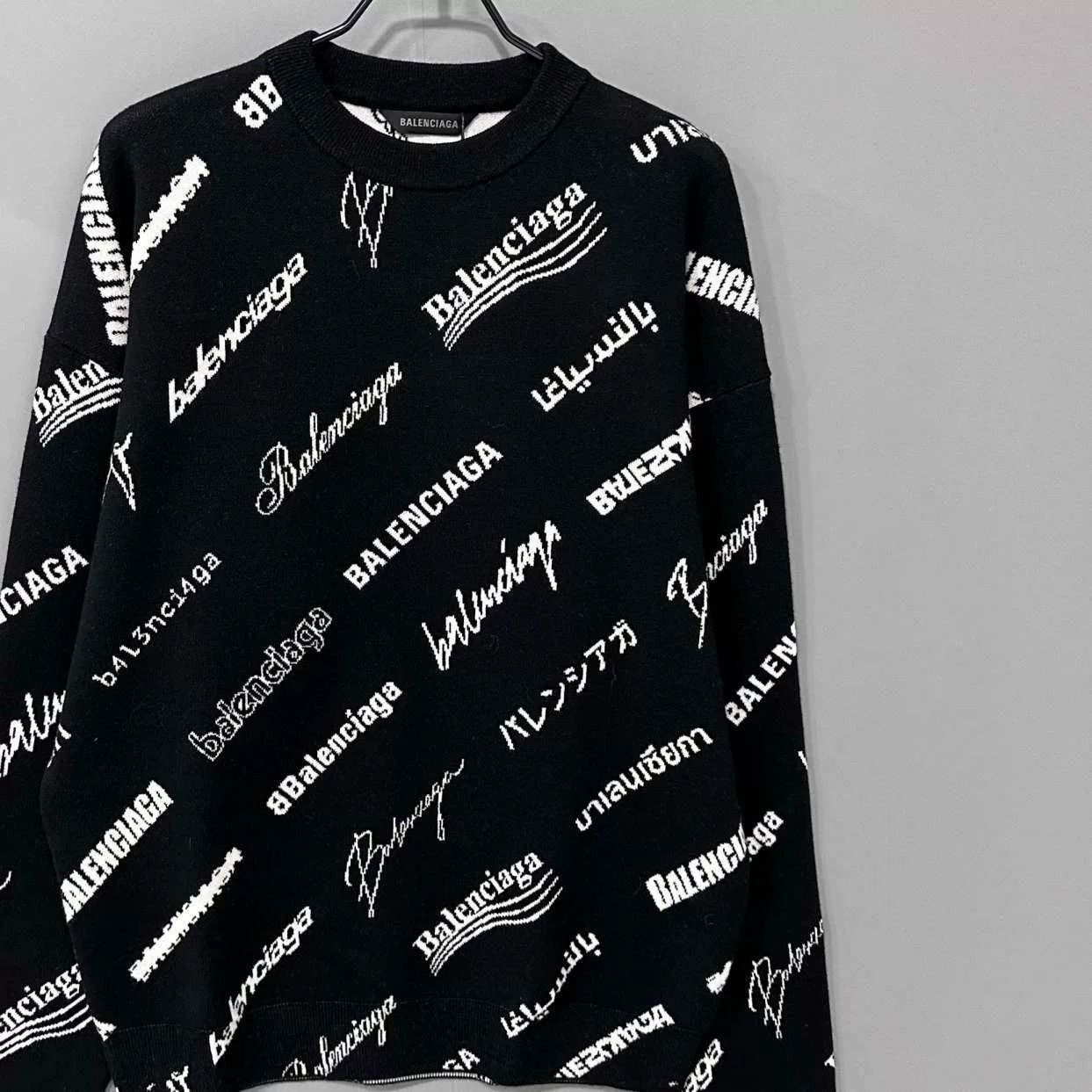 Balenciaga balenciaga patterned knit sweater in black Size US XS / EU 42 / 0 - 2 Thumbnail