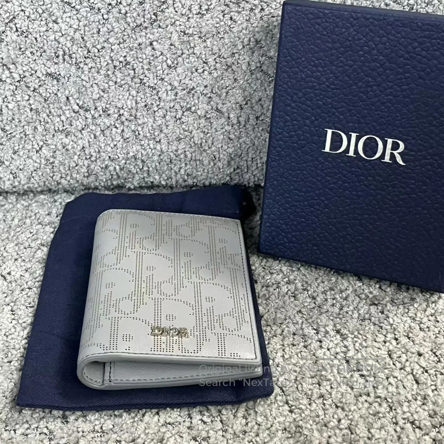 Dior Dior Gray printed double-fold card clip leather wallet| Size ONE SIZE - 1 Thumbnail